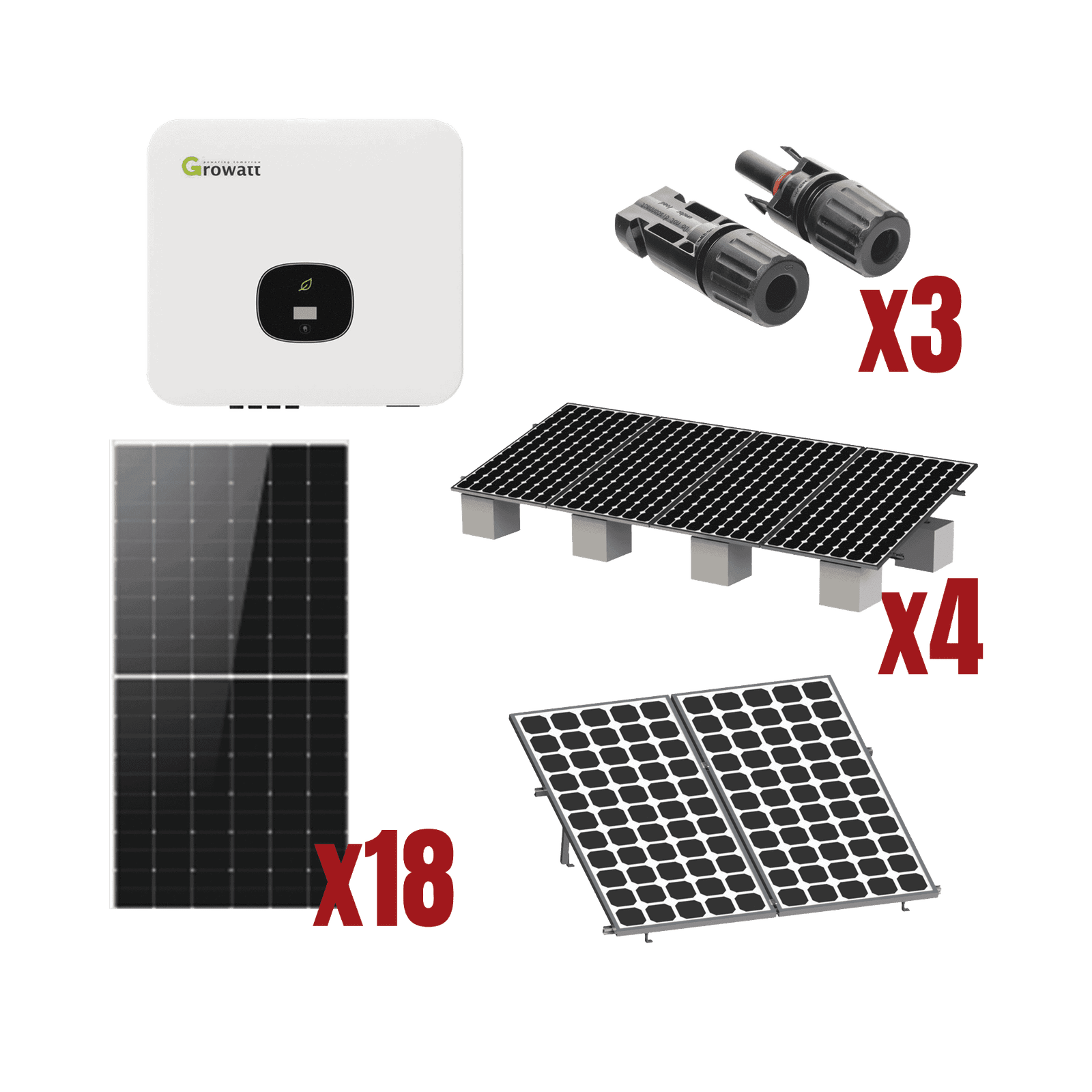 Kit Solar Interconexion  / 10kW  220Vca / Inversor GROWATT / Montaje Incluido MIN10000KIT1 - GROWATT