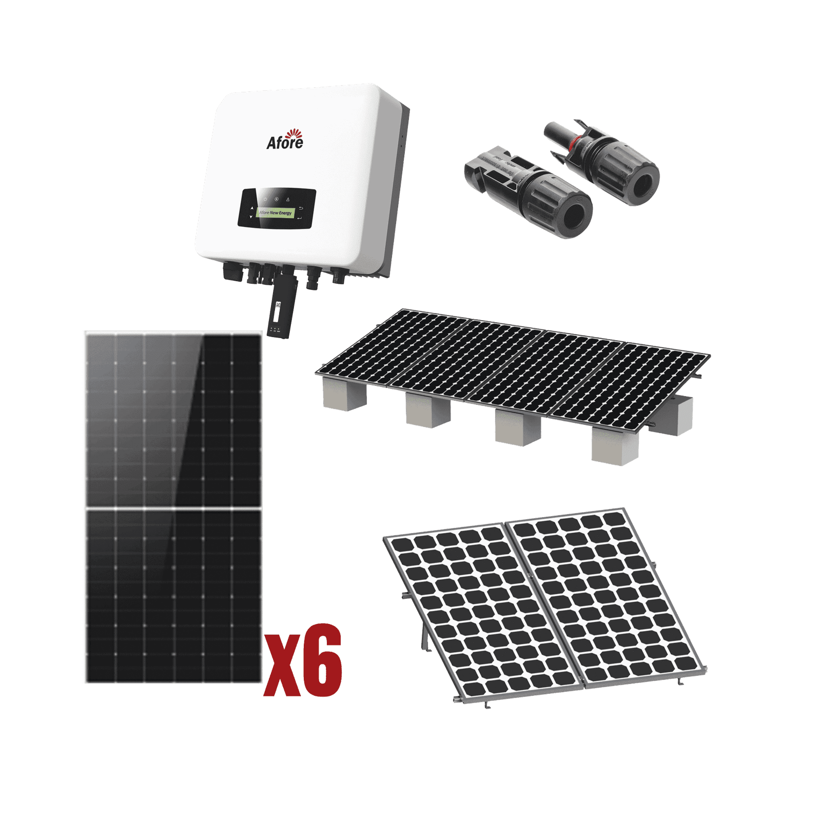 Kit Solar Interconexion  / 3kW  220Vca / Inversor AFORE / Montaje Incluido HNS3000TLKIT1 - AFORE