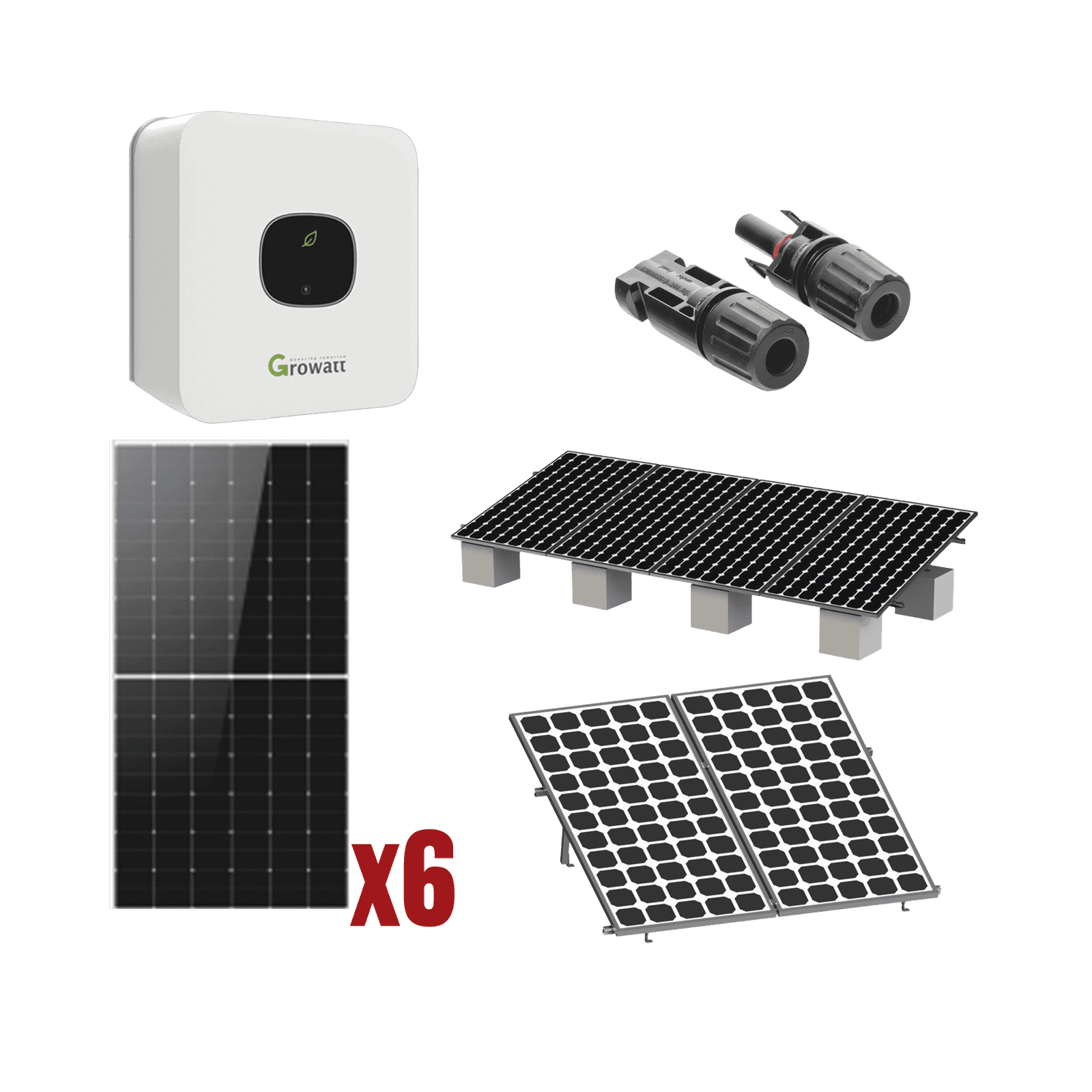 Kit Solar Interconexion  / 3kW  220Vca / Inversor GROWATT/ Montaje Incluido MIC3300KIT1 - GROWATT