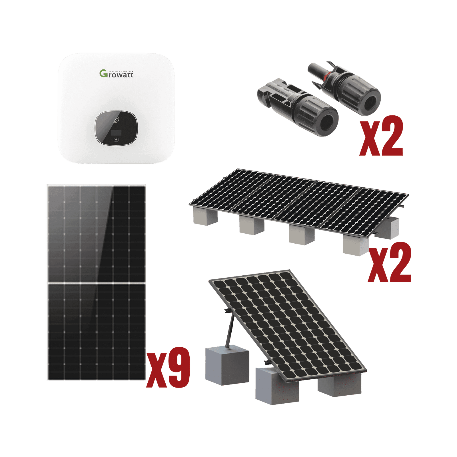 Kit Solar Interconexion  / 5kW  220Vca / Inversor GROWATT / Montaje Incluido MIN5000KIT1 - GROWATT