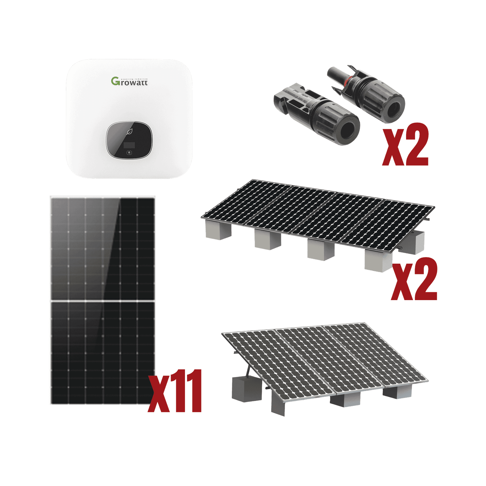 Kit Solar Interconexion  / 6 kW  220Vca / Inversor GROWATT / Montaje Incluido MIN6000KIT1 - GROWATT