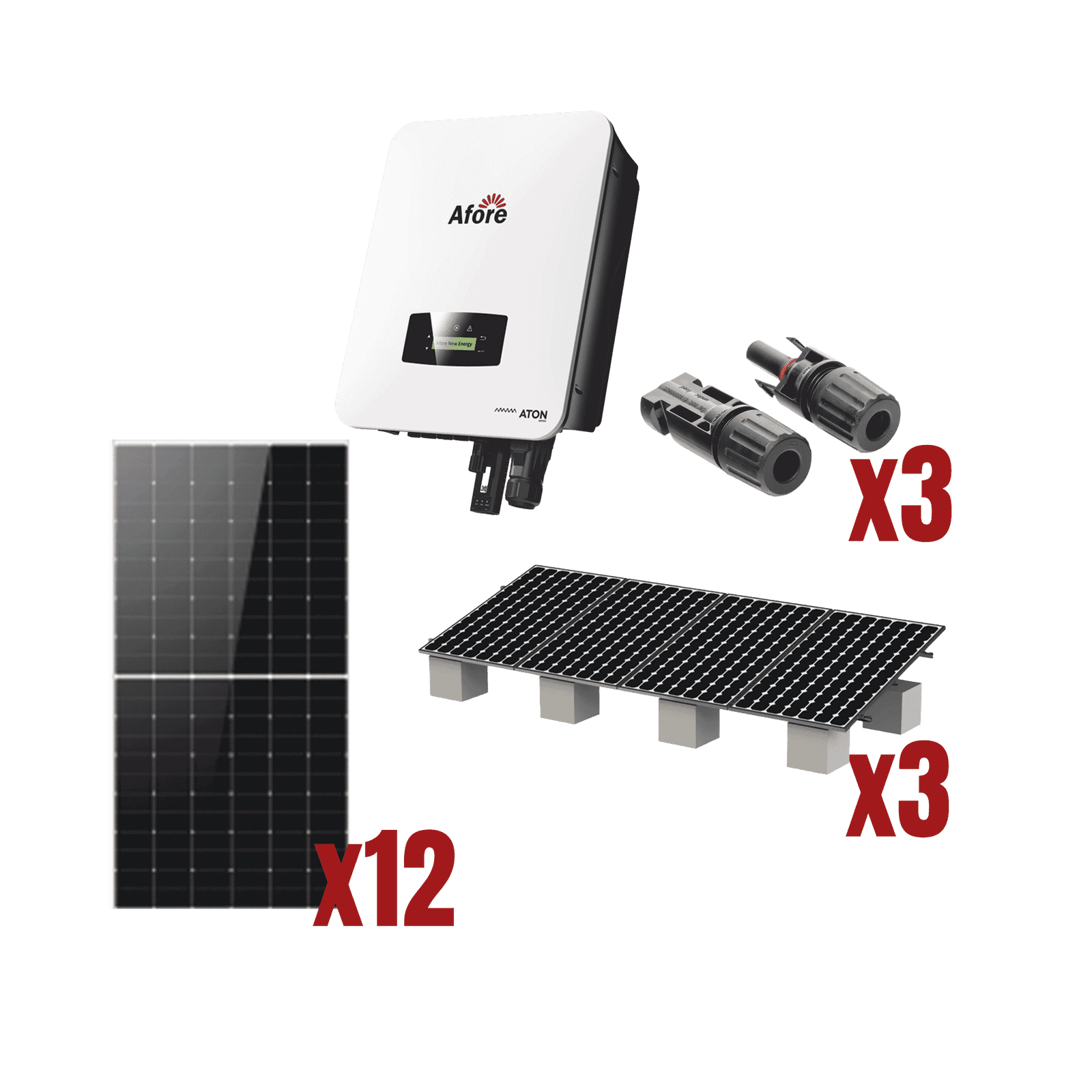 Kit Solar Interconexion  / 7kW  220Vca / Inversor AFORE / Montaje Incluido HNS7000TLKIT1 - AFORE