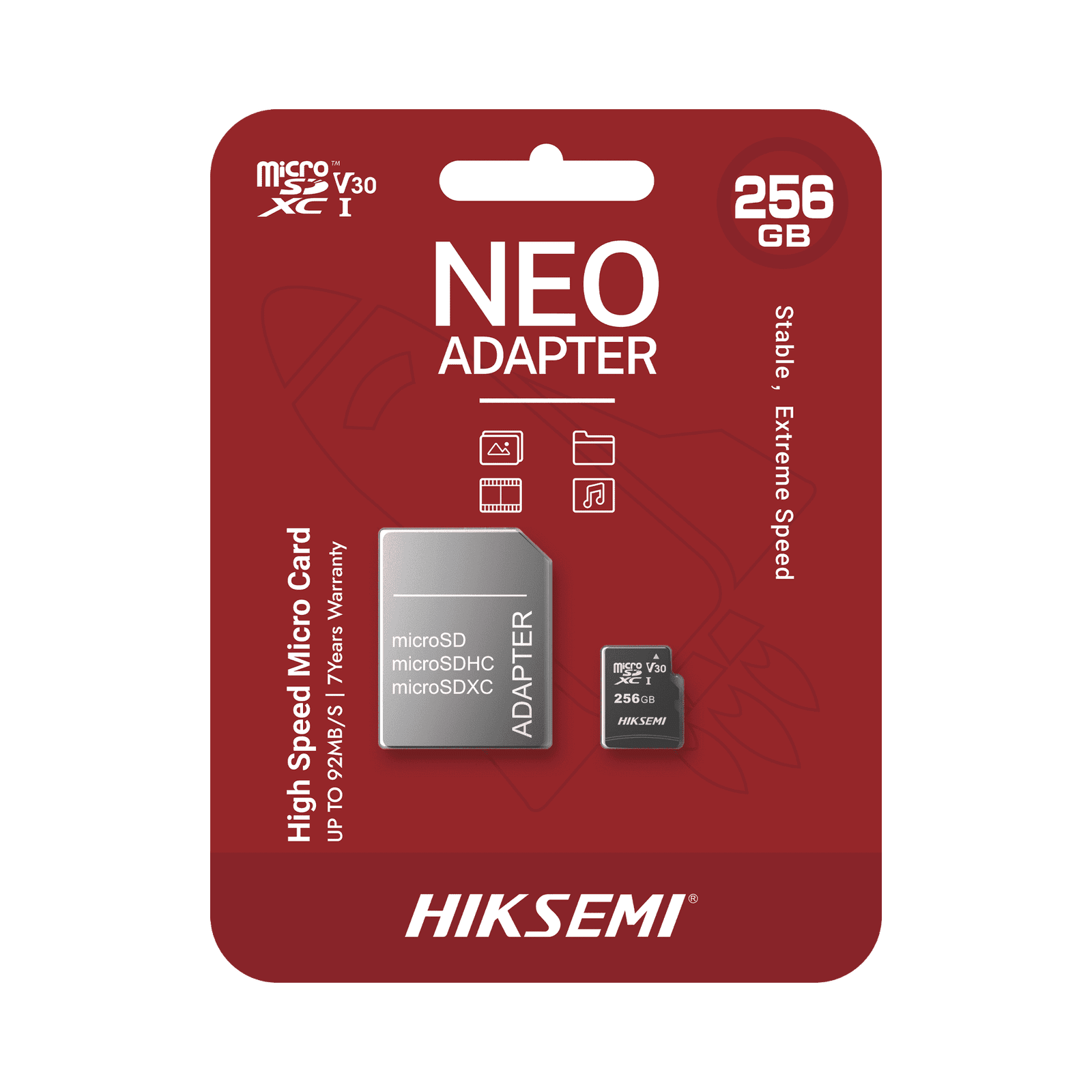Memoria microSD con Adaptador Ideal para Celular o Tablet / 256 GB / Multipropósito HS-TF-C1/256G/NEO/A - HIKSEMI by HIKVISION