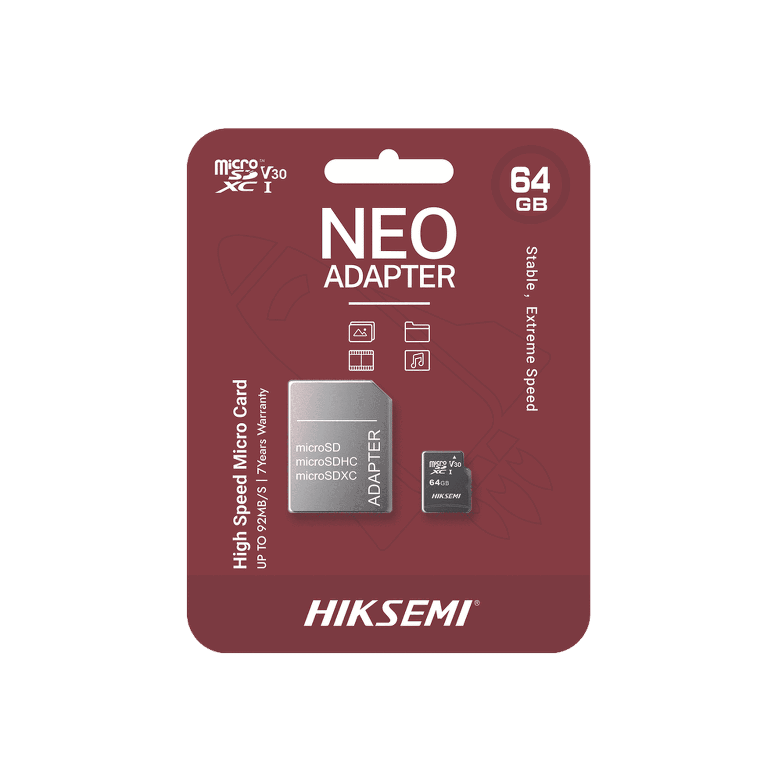 Memoria microSD con Adaptador Ideal para Celular o Tablet / 64 GB / Multipropósito HS-TF-C1/64G/NEO/A - HIKSEMI by HIKVISION