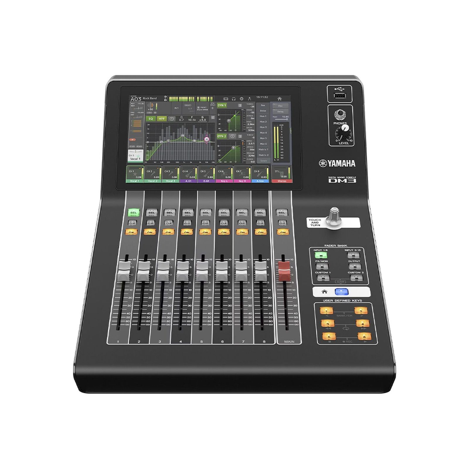 Mezcladora digital  para grabación o en vivo 16 x 8 pantalla tactil 9″ con puertos Dante incorporado DM3 - YAMAHA
