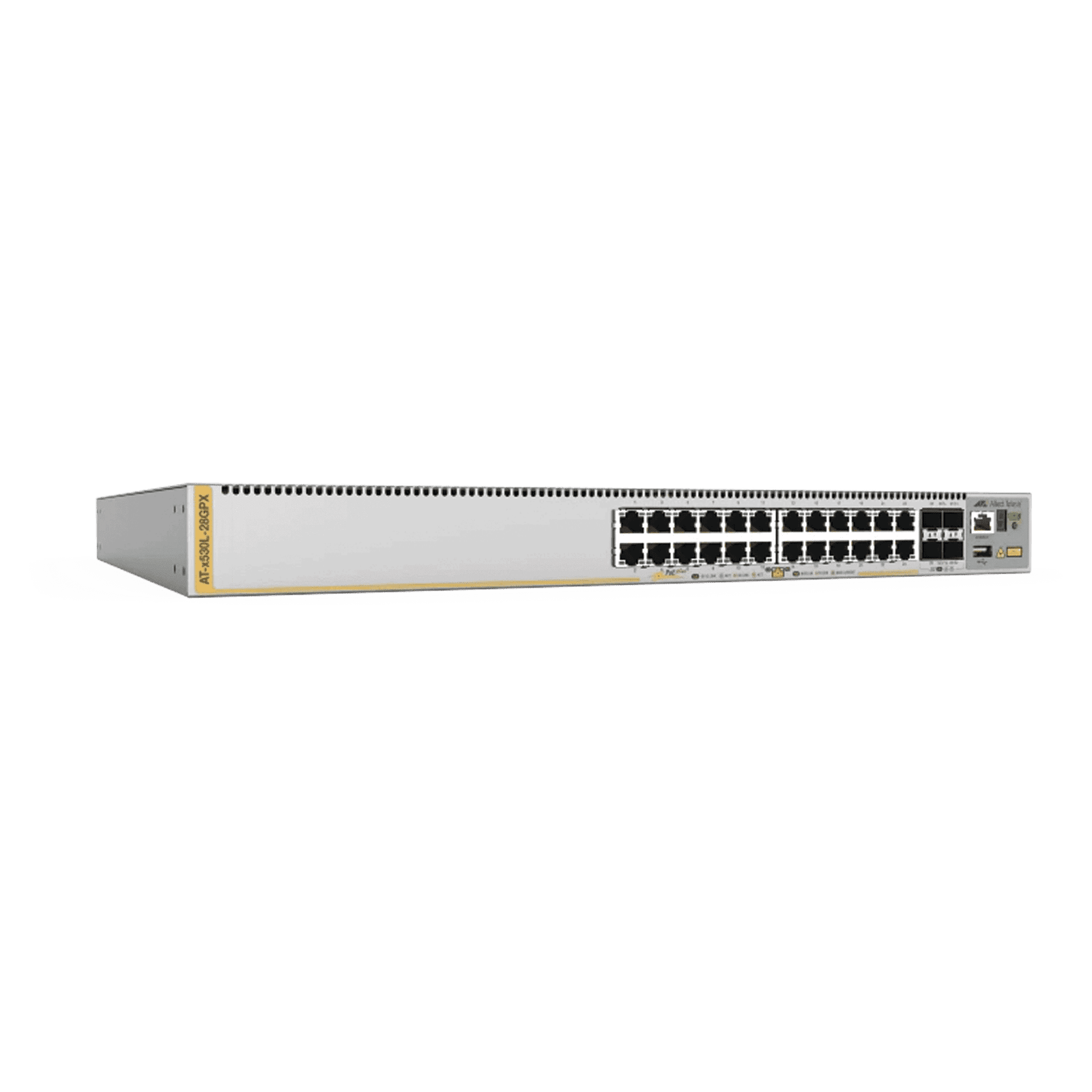 Switch L3 Stackable, 24x 10/100/1000-T PoE+, 4x SFP+, Fuente redundante integradas 740 Watts (TAA compliant version) AT-X530L-28GPX-90 - ALLIED TELESIS
