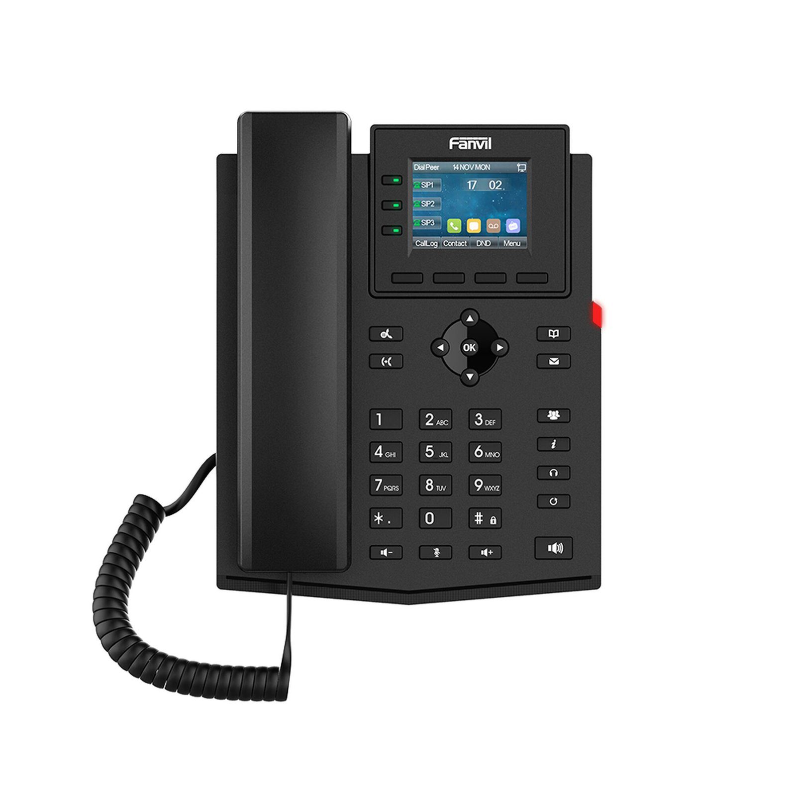 Teléfono 2 Hilos para switch PN8 y PN24 /empresarial para 4 líneas SIP con pantalla LCD de 2.4 pulgadas a color, Opus y conferencia de 6 vías, PoE. X302-2W - FANVIL