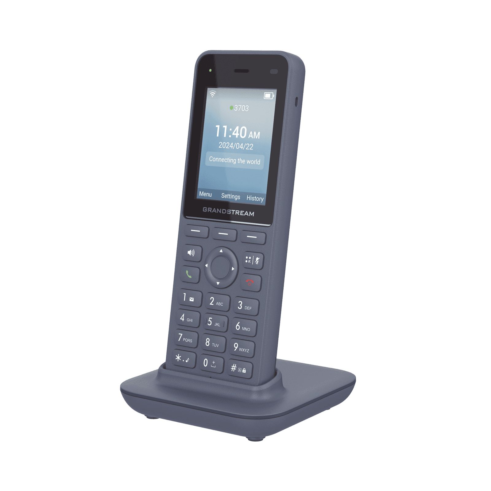 Teléfono IP inalámbrico Wi-Fi, Portátil, 3 cuentas SIP, 3 líneas, Voz HD, Bluetooth integrado, Puerto USB tipo C WP826 - Grandstream