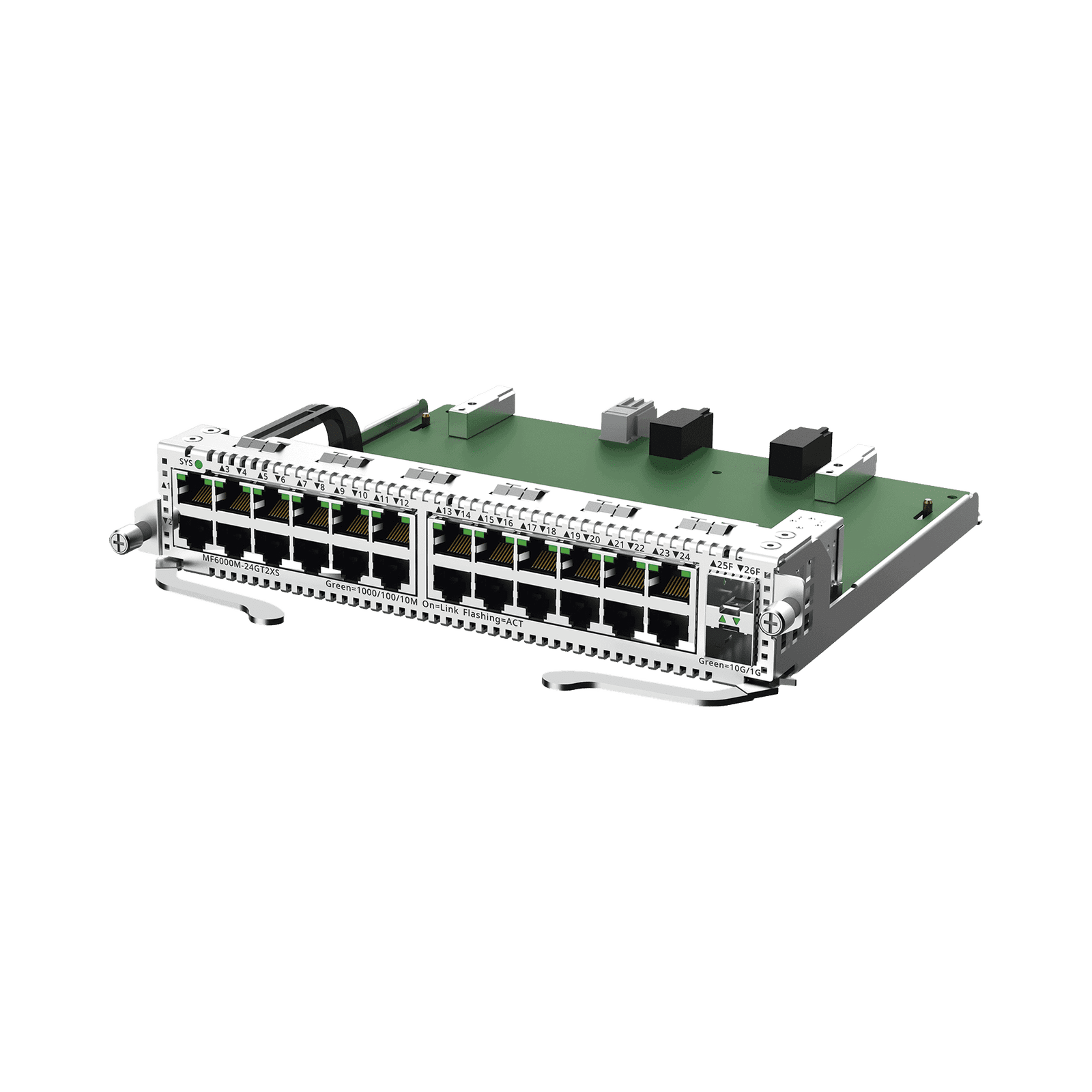 e-Lighten Tarjeta Modular para OLT modelo RG-NBF6002M, 24 puertos Ethernet de 1G, 2 puertos SFP+ de 10G MF6000M-24GT2XS - RUIJIE
