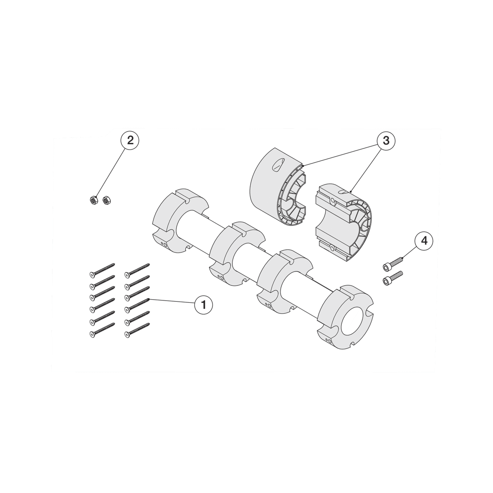 Junta telescópica e inserto suplementario para enganche de mástil. Accesorio para GARD8 001-G06803 - CAME