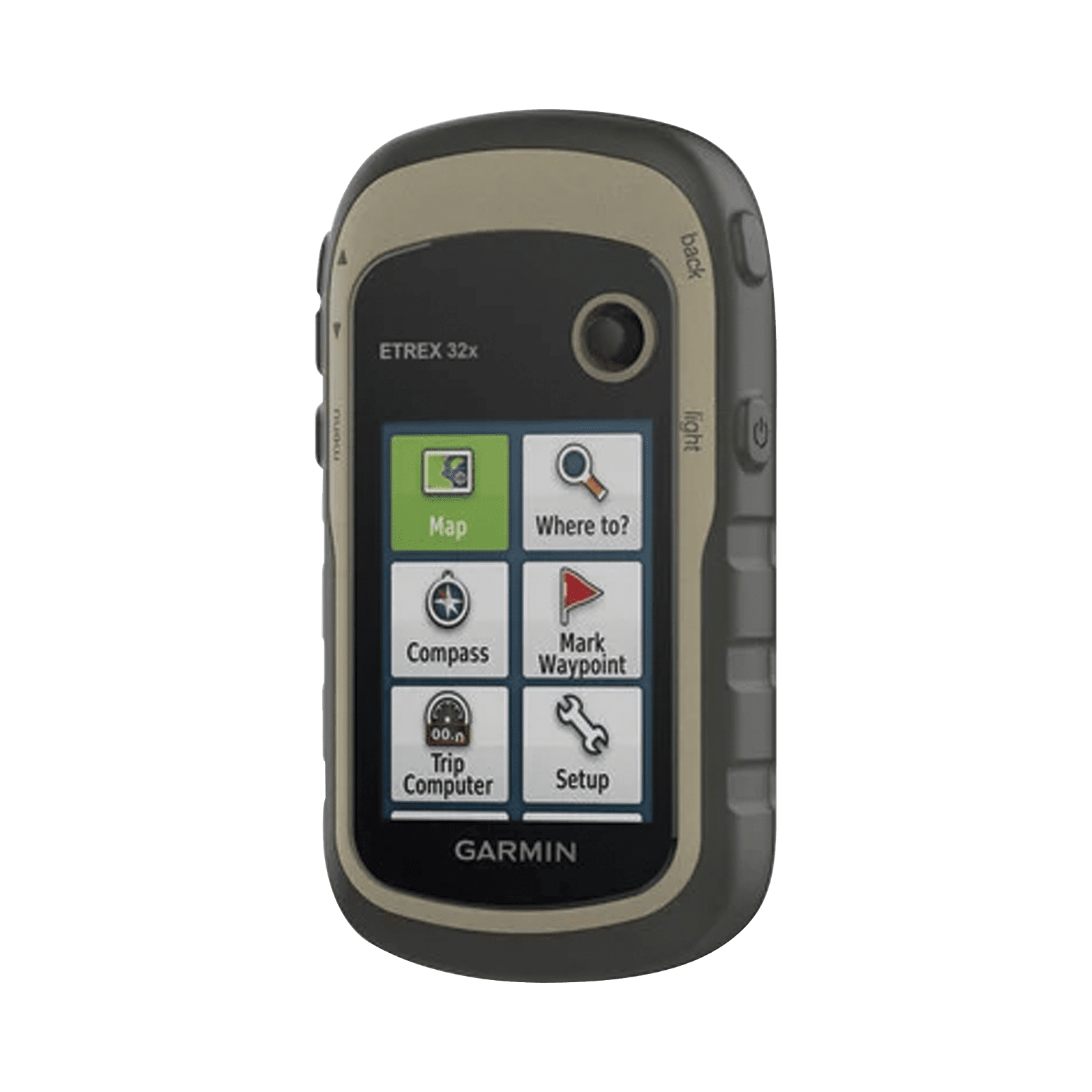 GPS portátil eTrex 32x con memoria interna de 8 GB, pantalla de 2.2″ a color, con mapa topográfico de carreteras y senderos incluido. 10-02257-00 - GARMIN