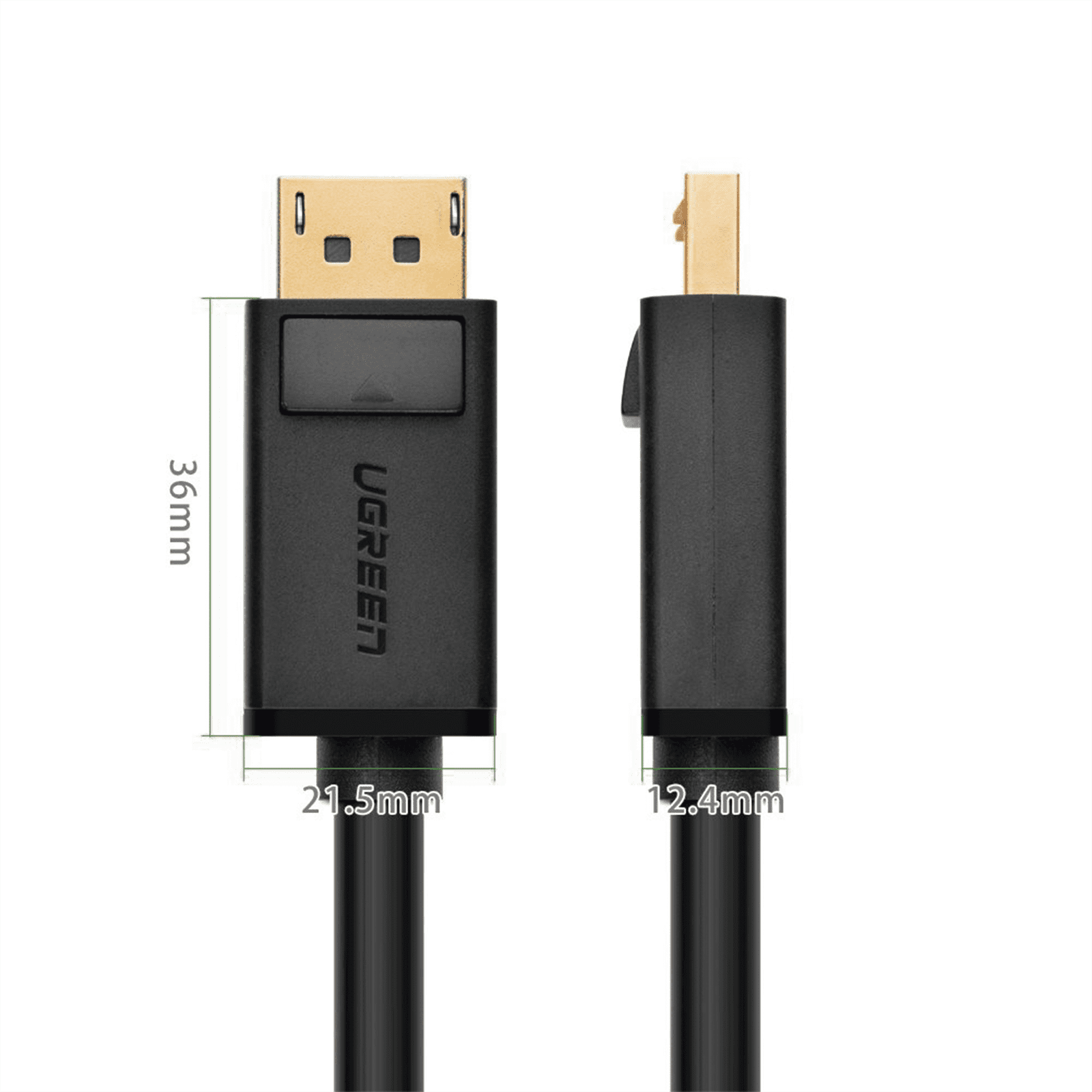 Cable DisplayPort 1.2 Macho a Macho/ Longitud 5m / Versión DP1.2 / Soporta 4K@60Hz; 2K@144Hz / Soporta 3D / Color profundo de 8 y 10 bits / Blindaje Interno Múltiple / Cobre Estañado 28AWG  / Botón de Liberación 10213 - UGREEN