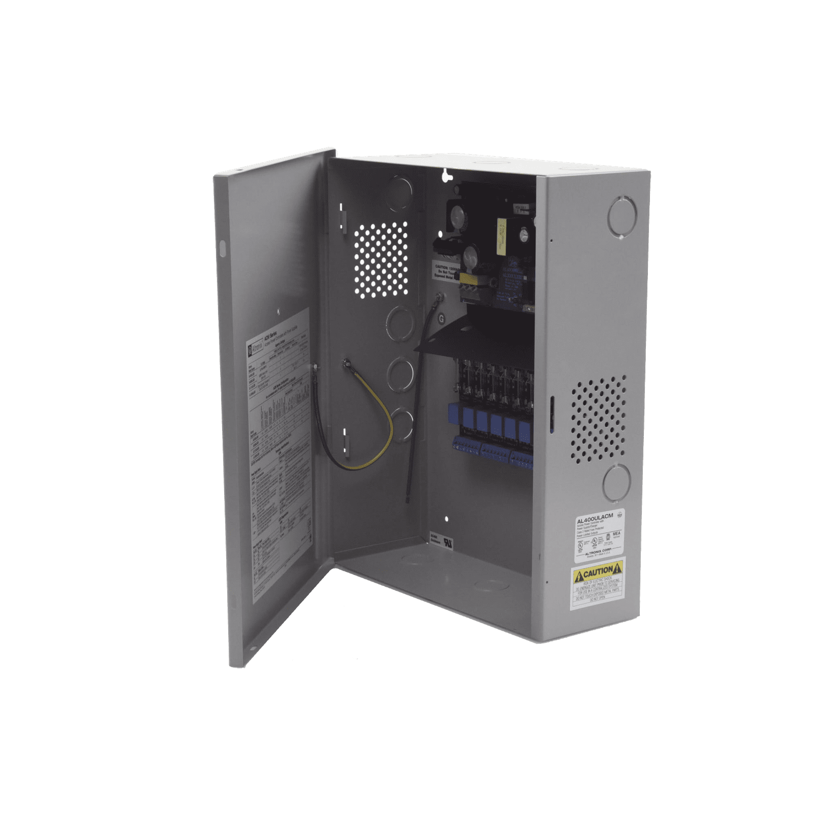 12 o 24 Vcc @ 4 A / Fuente tipo control / 8 circuitos de control ( NO / NC ) / capacidad de respaldo / requiere baterías. AL400ULACM - ALTRONIX