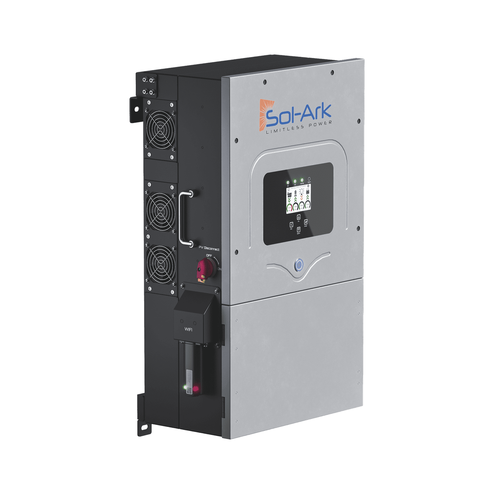 Inversor Hibrido SOL-ARK, 12 Kw, 220 Vcc, Fase Dividida, WIFI incluido, IP65, Entrada de Baterías a 48 Vcc 12K2P - SOL-ARK