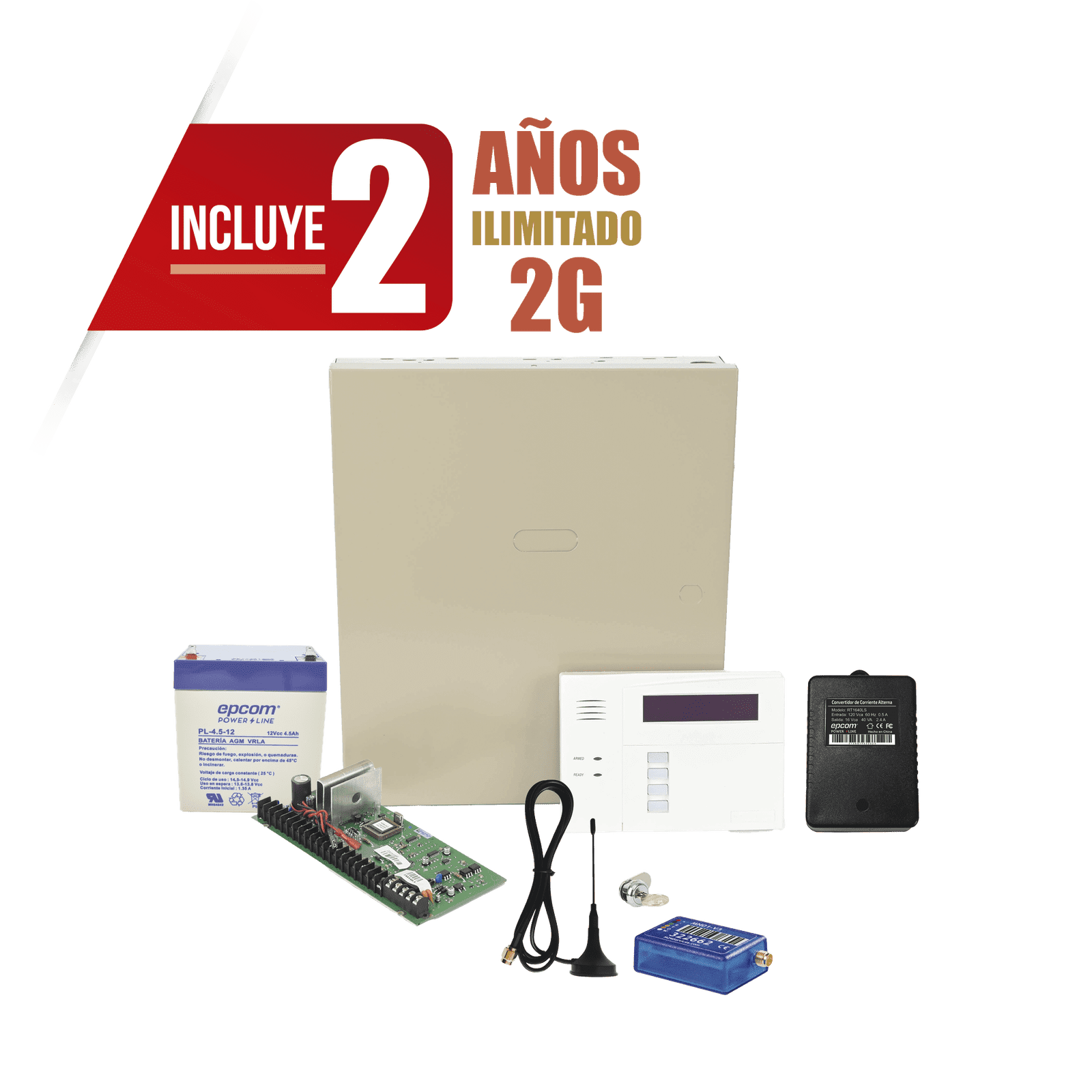 (2 Años datos ILIMITADO INCLUIDO)  Kit Vista48LA con comunicador MINI012G, Teclado, Gabinete, Bateria y Transformador VISTA48MINI2/60RF2Y - HONEYWELL HOME RESIDEO