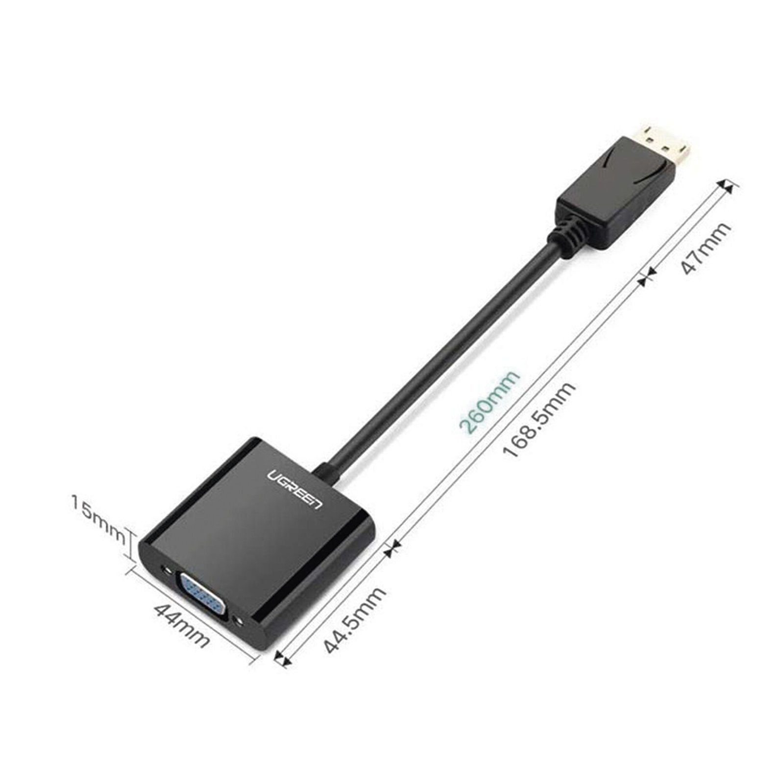 Convertidor DP Macho a VGA Hembra (negro). 20415 - UGREEN