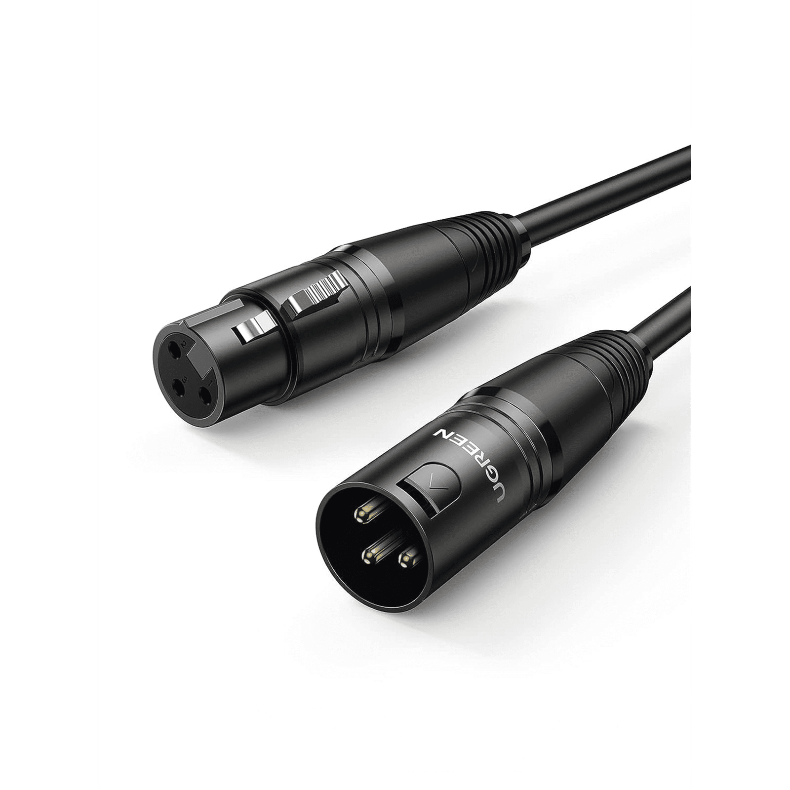 Cable para Micrófono XLR Tipo Canon Macho a Hembra | 15 Metros | Plug & Play | Anti interferencias | Triple Blindaje | Alta Calidad | Color Negro. 20716 - UGREEN
