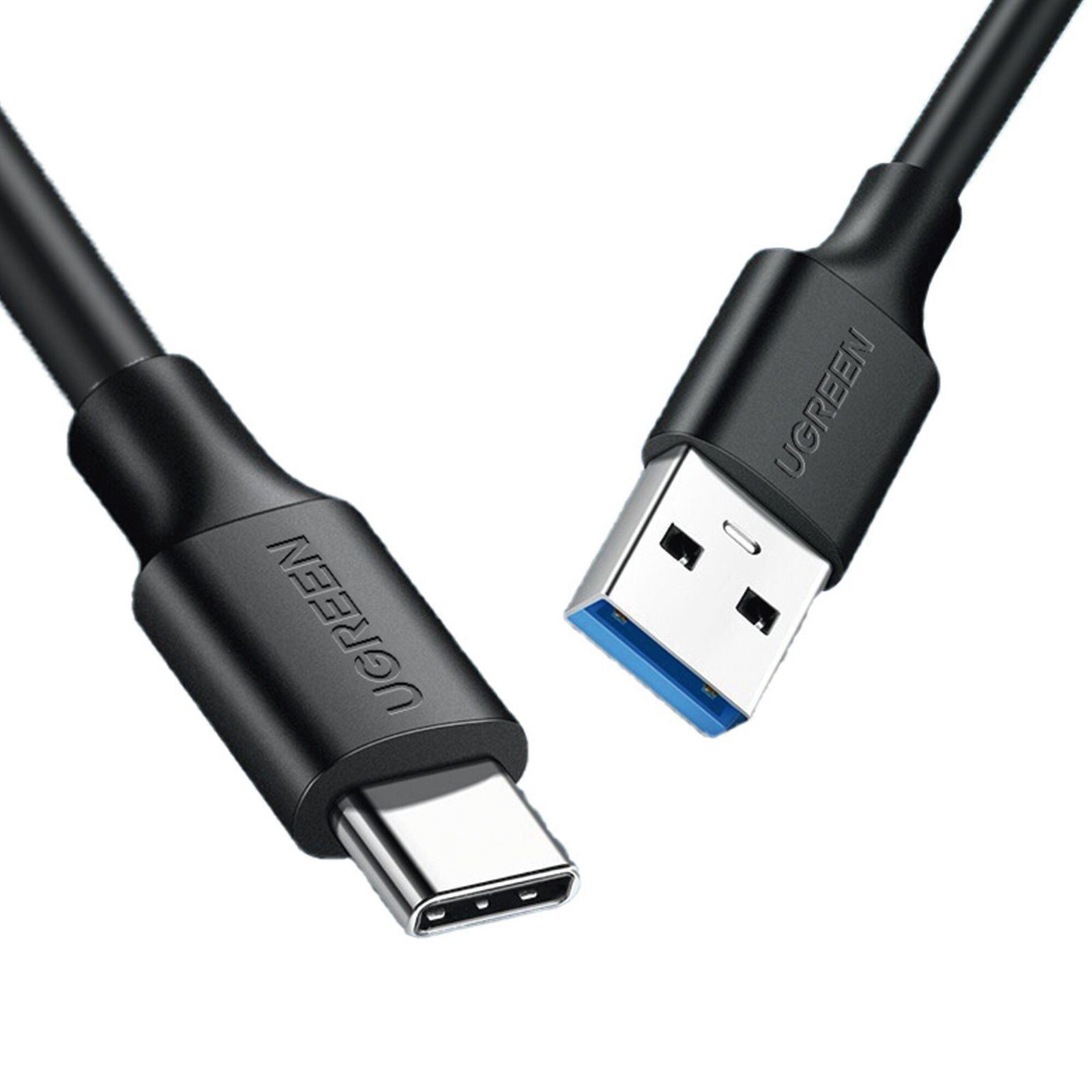 Cable USB-A a USB-C | 1 Metro | Carga y Sincronización de Datos | Carga Rápida 60W | Datos 5 Gbps | QC 3.0/2.0 | FPC | AFC | Protección Integrada | Duradero y Flexible| Caja ABS | Cubierta de TPE | Color Negro. 20882 - UGREEN