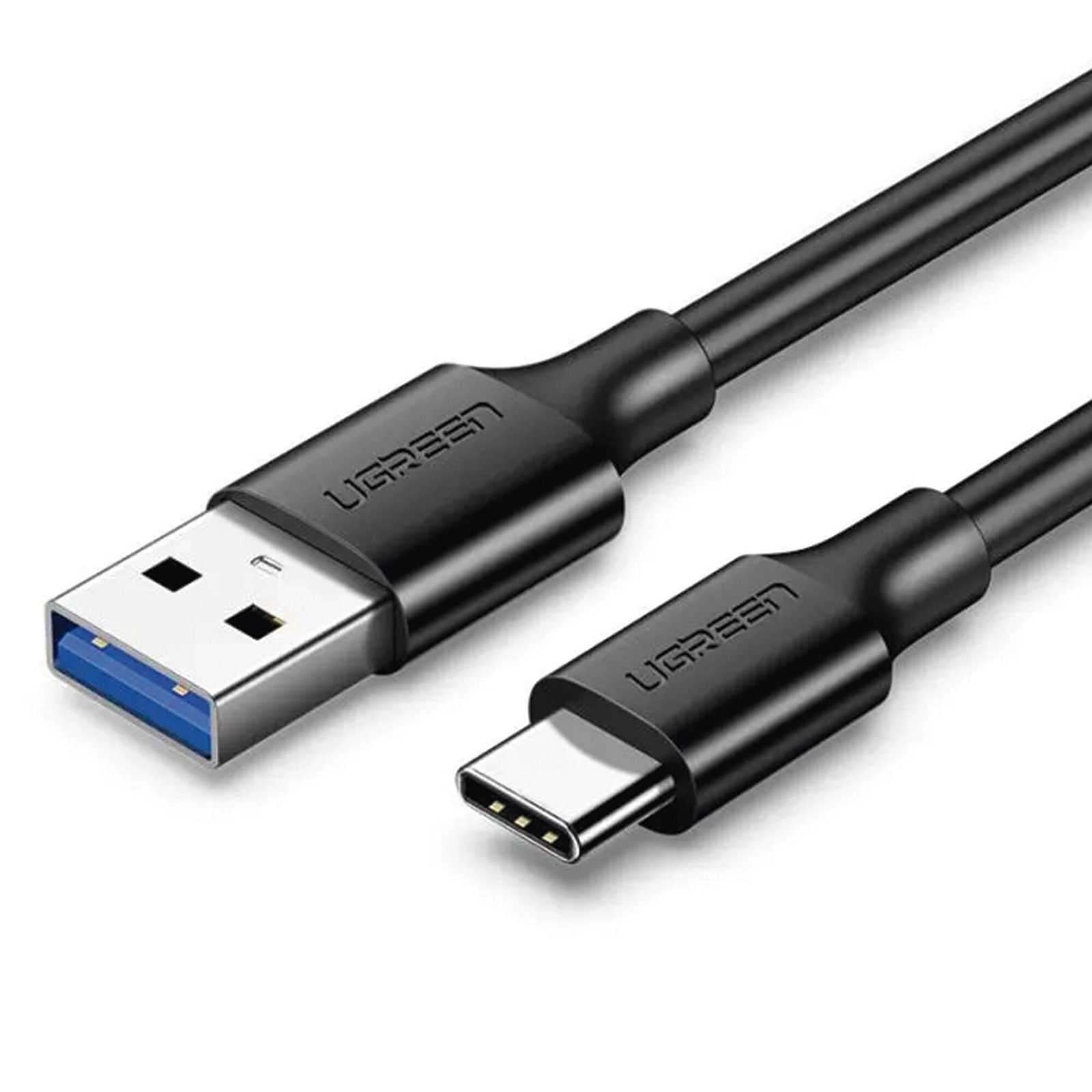 Cable USB-A a USB-C | 1 Metro | Carga y Sincronización de Datos | Carga Rápida 60W | Datos 5 Gbps | QC 3.0/2.0 | FPC | AFC | Protección Integrada | Duradero y Flexible| Caja ABS | Cubierta de TPE | Color Negro. 20882 - UGREEN