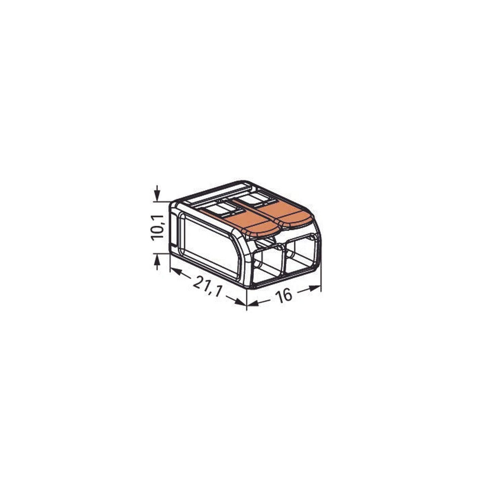 COMPACT SPLICING CONNECTORFOR ALL CONDUCTOR TYPES TRANSPARENT 2 CONNECTORS 221-612 - WAGO