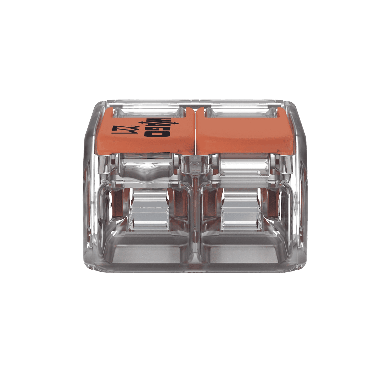 COMPACT SPLICING CONNECTORFOR ALL CONDUCTOR TYPES TRANSPARENT 2 CONNECTORS 221-612 - WAGO