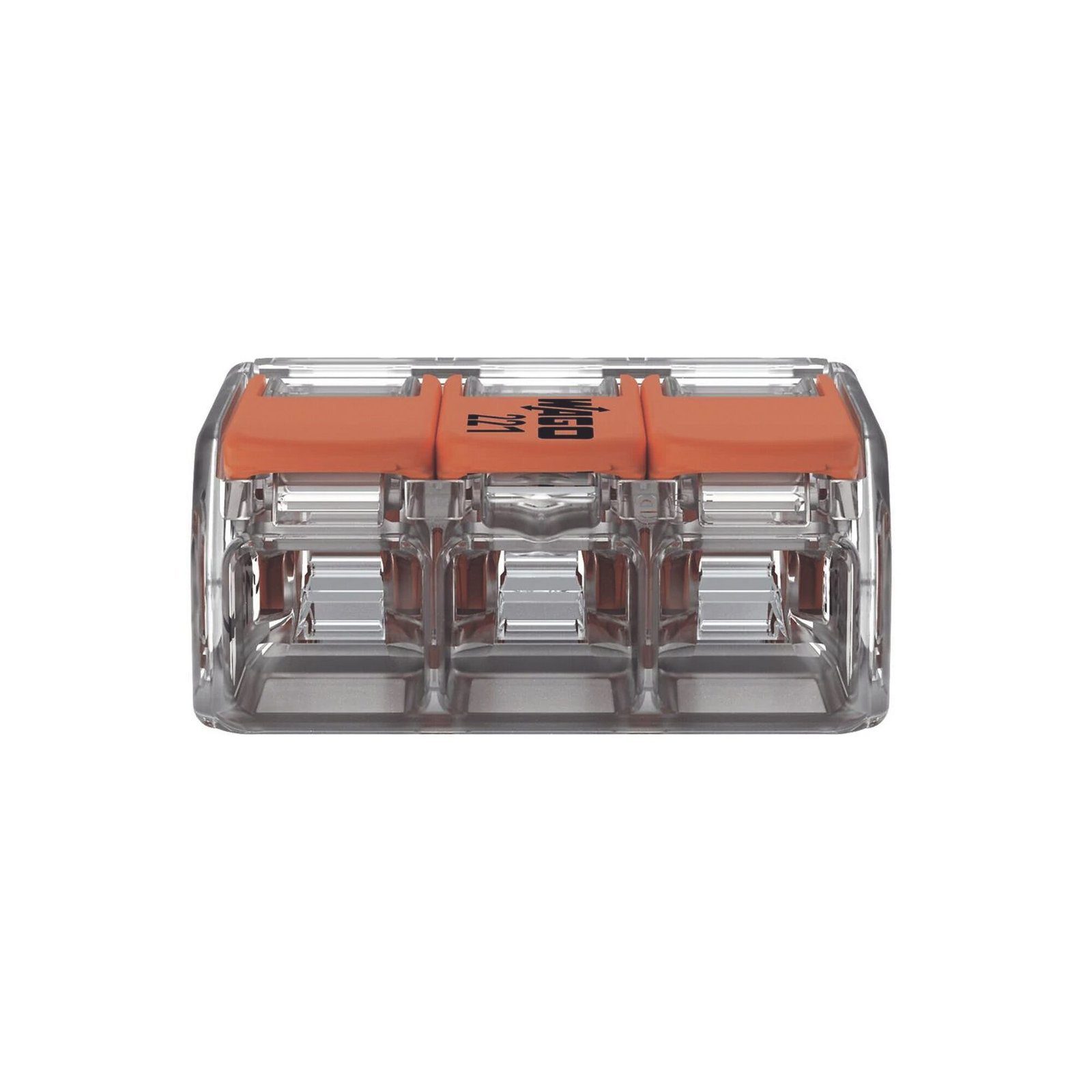 COMPACT SPLICING CONNECTORFOR ALL CONDUCTOR TYPES TRANSPARENT 3 CONNECTORS 221-613 - WAGO