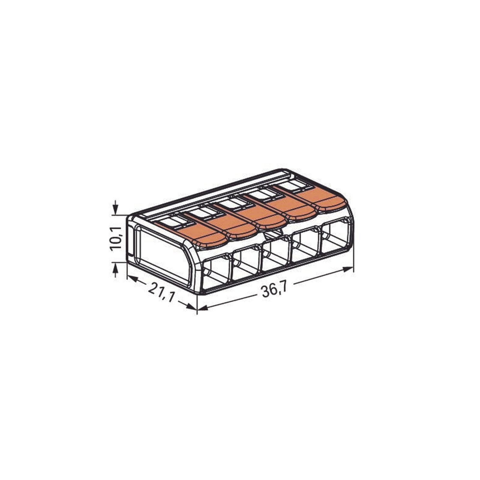 COMPACT Splicing Connectorfor all conductor types transparent 221-615 - WAGO