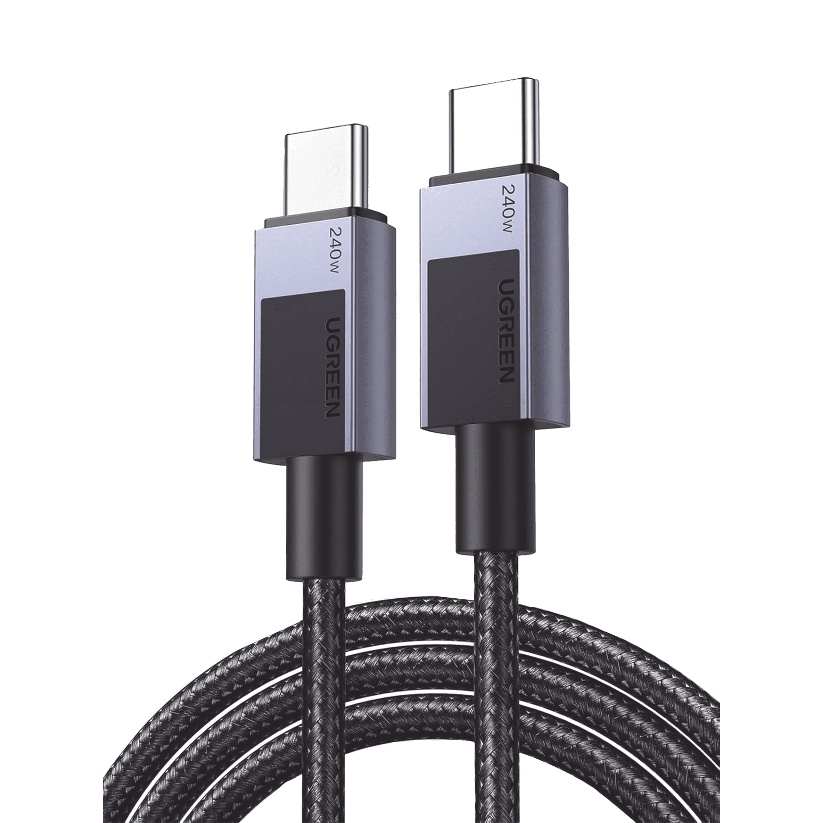Cable USB-C USB-C | 1m | PD3.1 | 240W | Carga Rápida | 480 Mbps | Chip E-Maker | Caja de Aluminio | Nylon Trenzado | Compatible con Macbook Pro Air, iPhone 16/15 Plus Pro Max, Galaxy S24 Ultra, Pixel 9/8 Pro, etc. 45067 - UGREEN