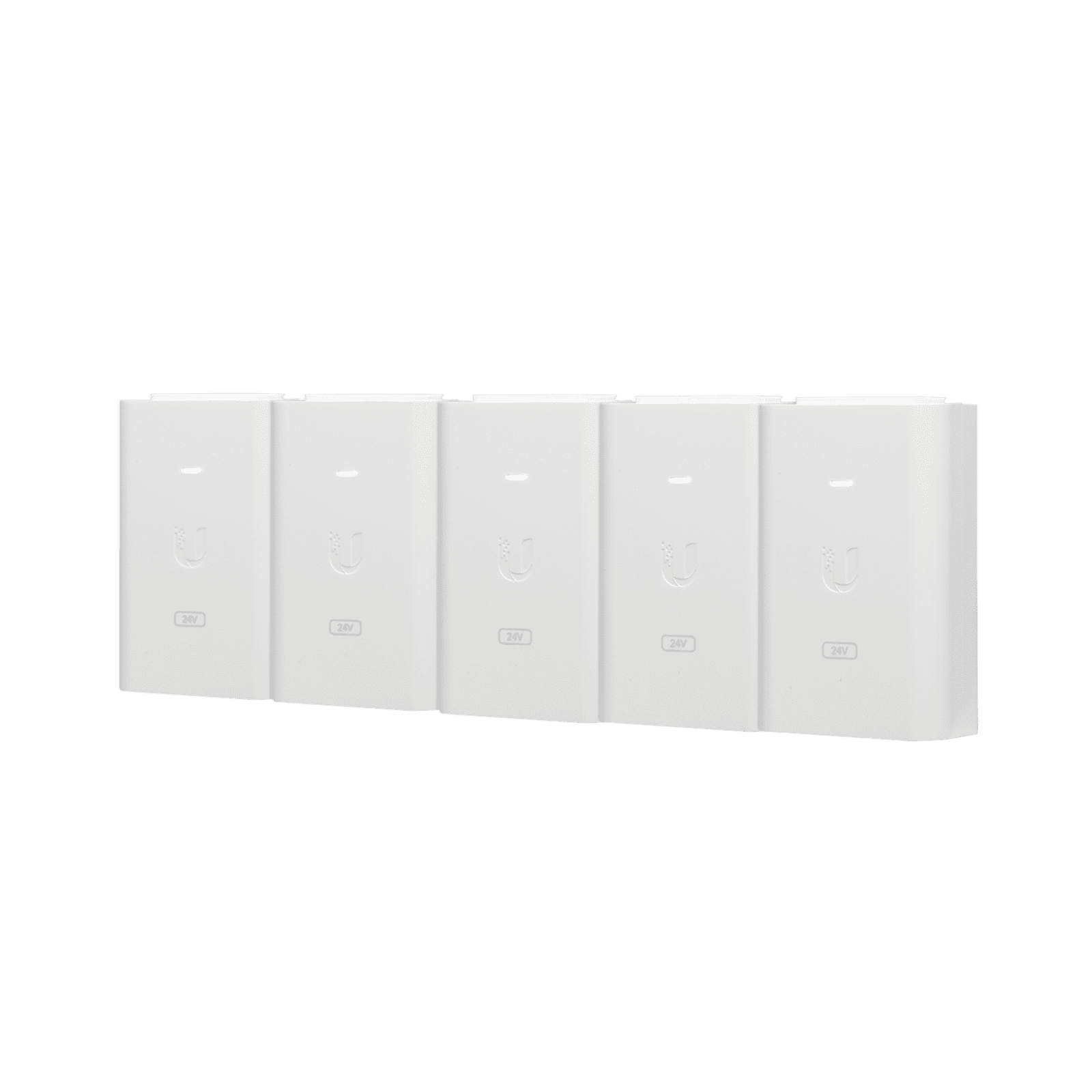 5 Unidades del Adaptador PoE Ubiquiti de 24 VDC, 1.0 A con puerto Gigabit, color blanco POE-24-24W-5P - UBIQUITI INC.