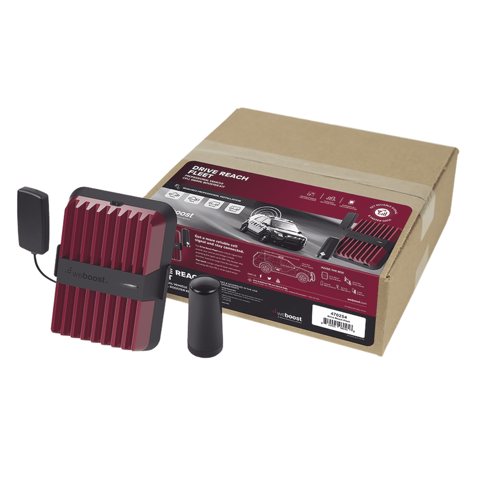 KIT Amplificador de Señal Celular 4G LTE, 3G y VOZ. Drive Reach Fleet. Especial para flota de vehículos que requieren un amplificador permanente. Policía, reparto, servicio, gubernamentales, etc. 530-254 - WILSONPRO / WEBOOST