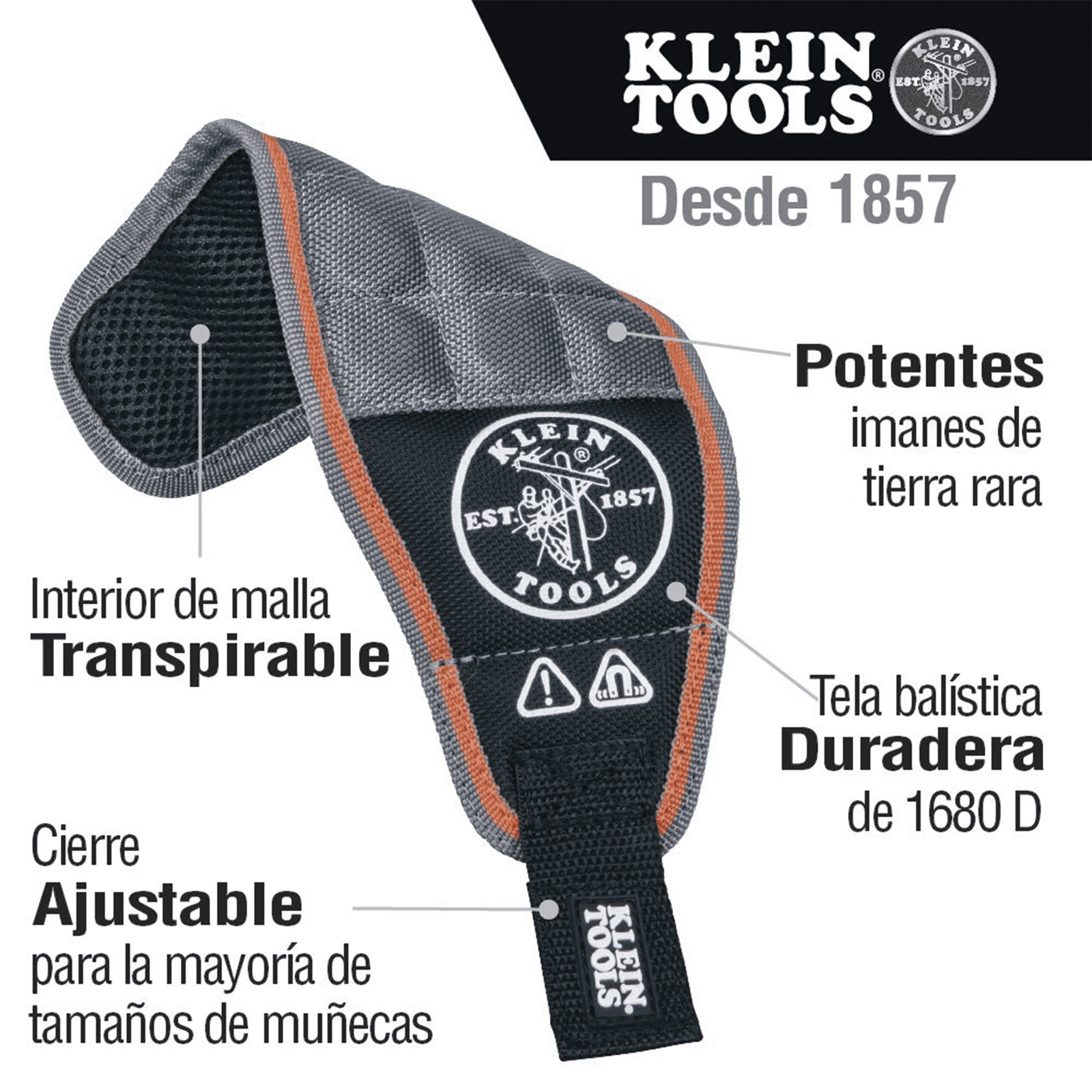 Muñequera Magnética Tradesman Pro™. 55895 - KLEIN TOOLS