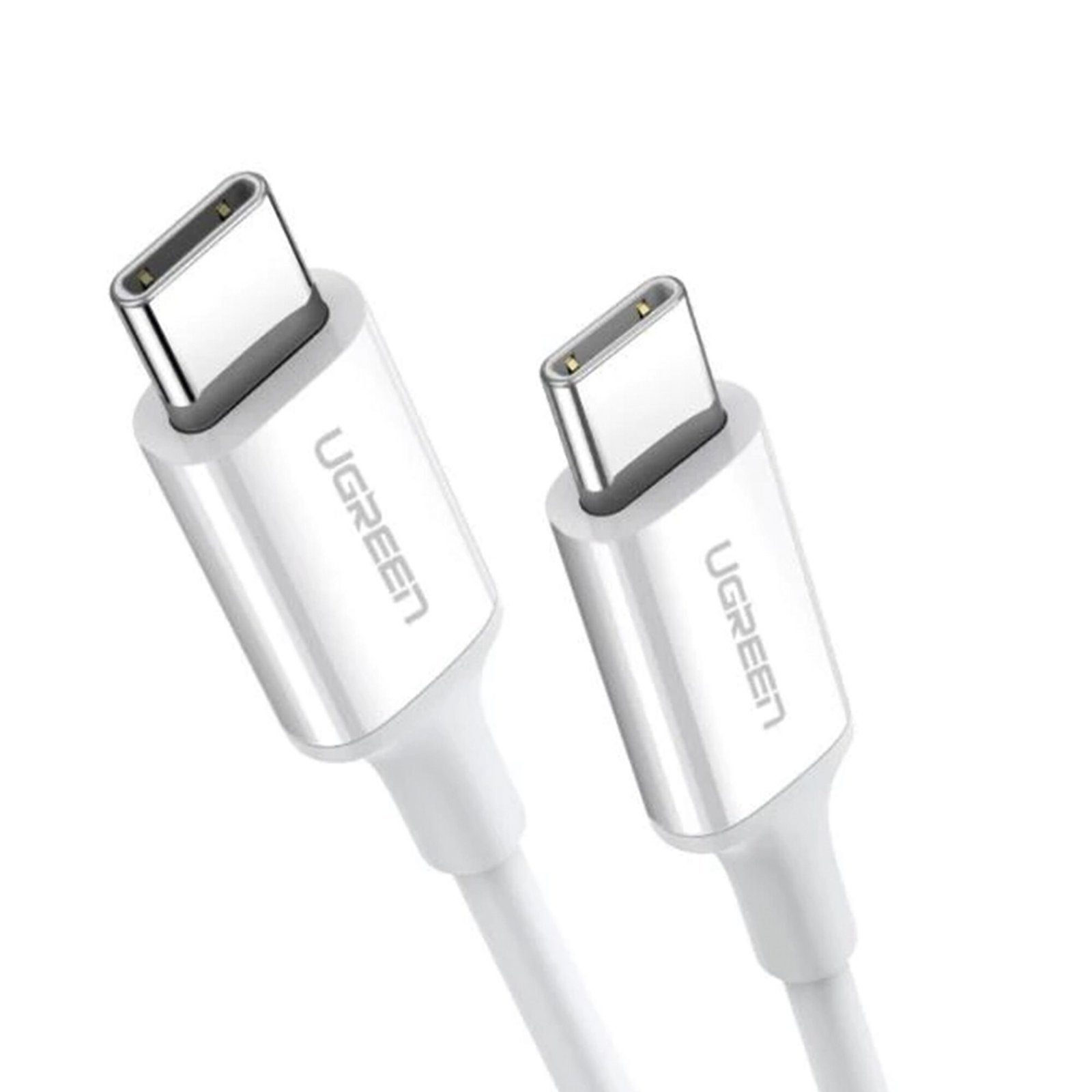 Cable USB-C a USB-C | 1 Metro | Carga Rápida de hasta 60W | Transferencia de datos de 480 Mbps | PD3.0 | QC 4.0/3.0/2.0 | FPC | AFC | Duradero y Flexible| Caja ABS | Cubierta de TPE | Color Blanco. 60518 - UGREEN