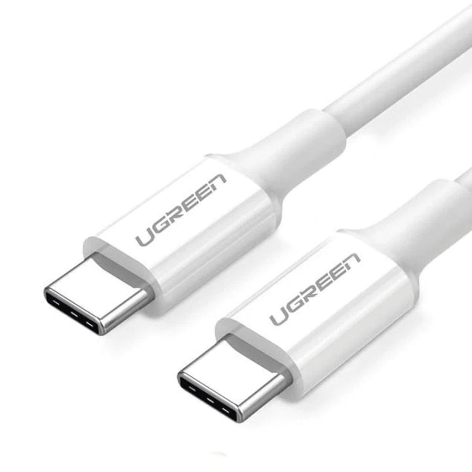 Cable USB-C a USB-C | 1 Metro | Carga Rápida de hasta 60W | Transferencia de datos de 480 Mbps | PD3.0 | QC 4.0/3.0/2.0 | FPC | AFC | Duradero y Flexible| Caja ABS | Cubierta de TPE | Color Blanco. 60518 - UGREEN
