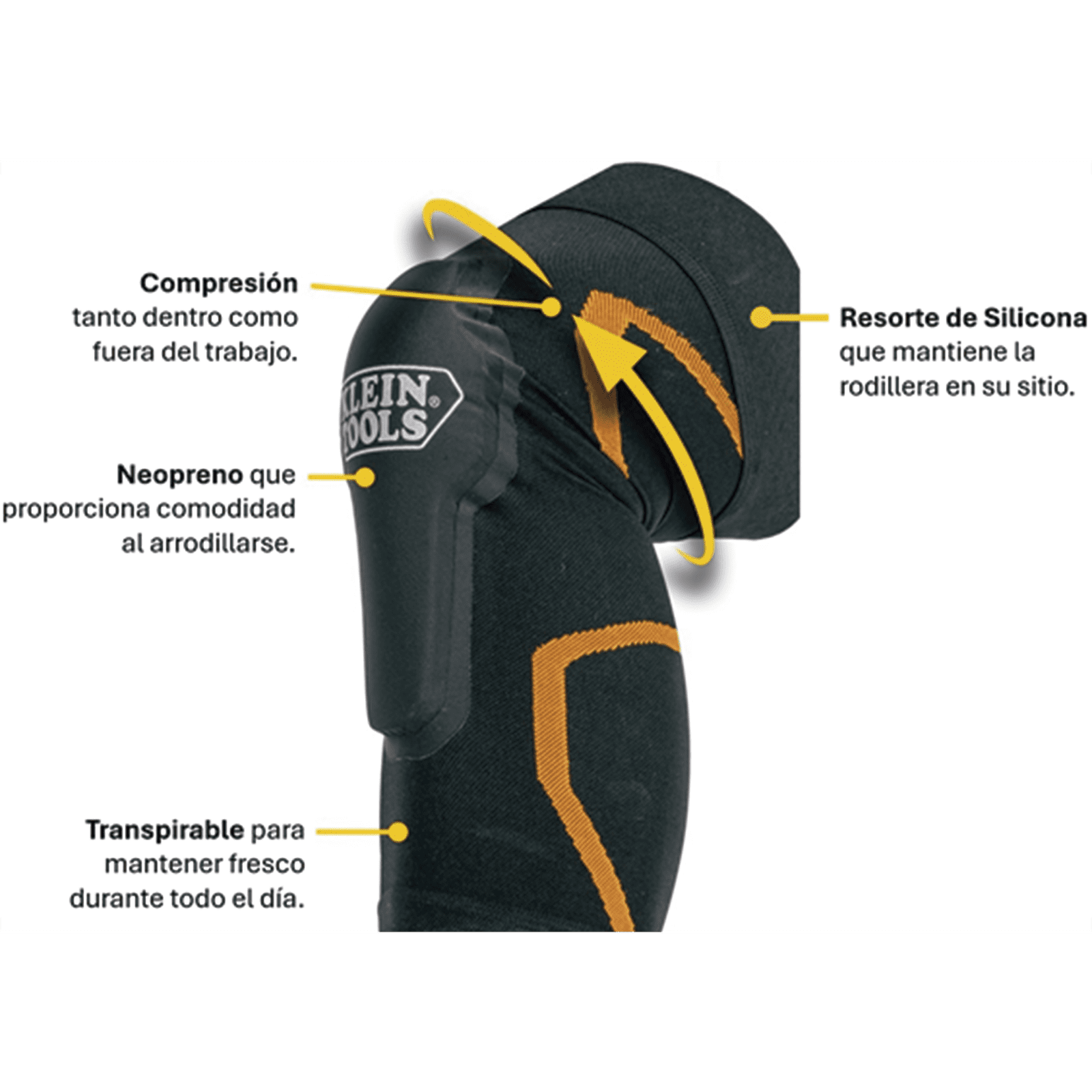 Manga de compresión para rodilleras S/M 60623 - KLEIN TOOLS