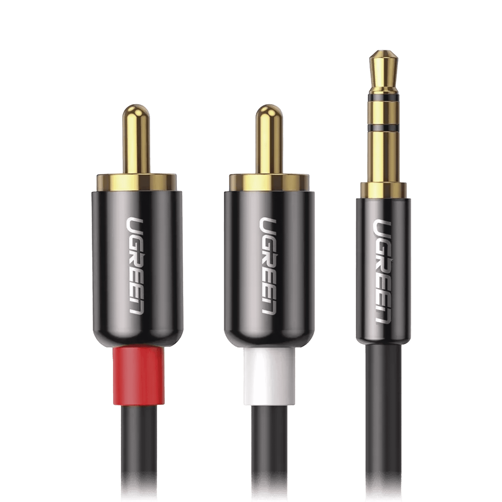Cable Audio Premium Jack 3.5mm a 2 RCA / 10 Metros / Flexible / Doble Blindaje / Transferencia de Audio sin Pérdidas / Caja de Aleación de Cobre / Amplia Compatibilidad / Diseño Duradero. 60836 - UGREEN