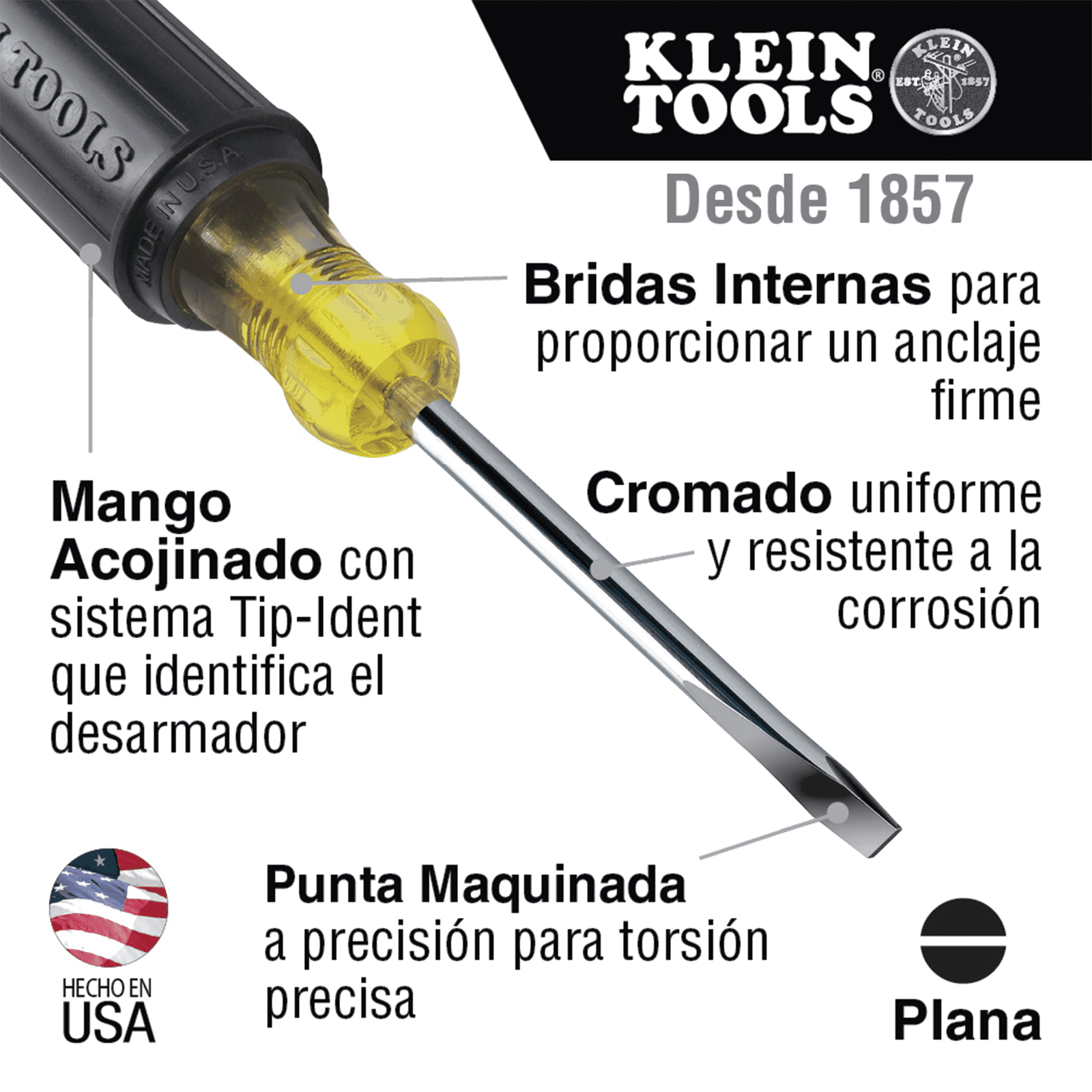 Desarmador Miniatura de Punta Plana Cabinet de 3.2 mm con Barra de 152 mm 608-6 - KLEIN TOOLS