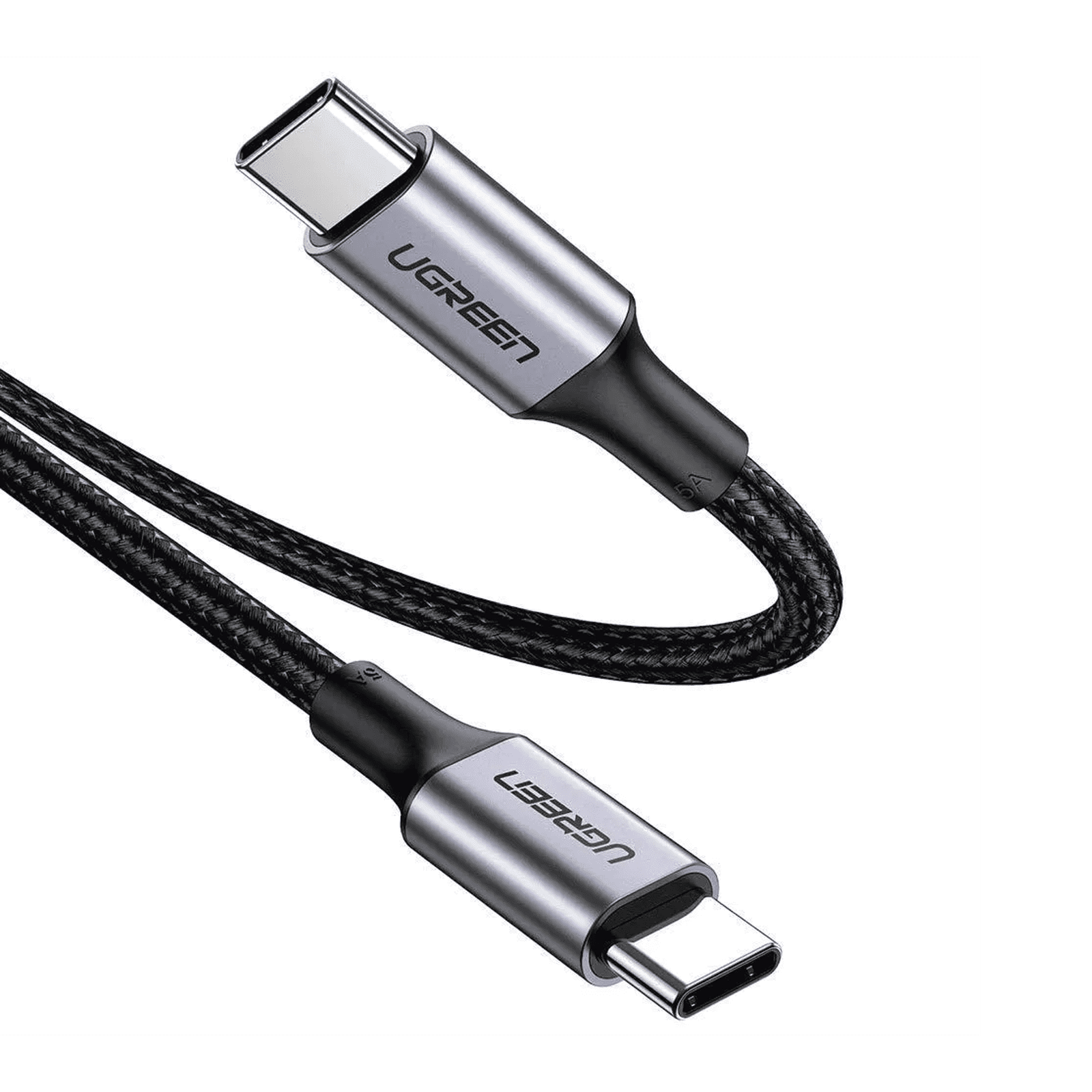 Cable USB-C a USB-C | 1 Metro | Carga Rápida de hasta 100W | Transferencia de datos 480 Mbps | PD3.0 | QC4.0/3.0/2.0 | FPC | AFC | Protección Integrada| Caja de Aluminio | Nylon Trenzado | Amplia Compatibilidad | Color Negro. 70427 - UGREEN
