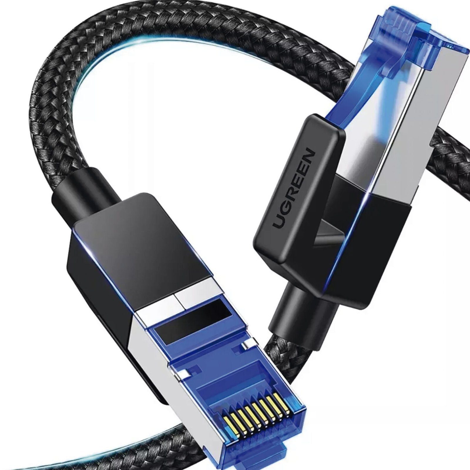 Cable Ethernet Cat8 CLASSâ? F/FTP Redondo con Malla de Nylon 2 Metros 80431 - UGREEN
