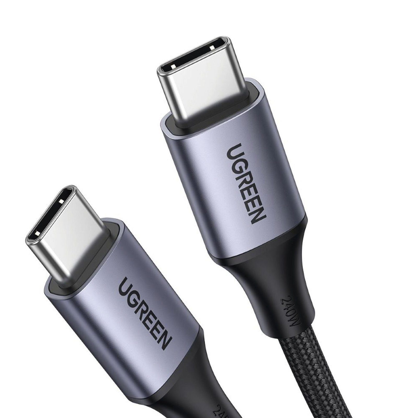 Cable USB-C a USB-C | 2 Metros | Potencia de Carga 240W | 48V/5A | PD3.1 /3.0 | 480 Mbps | Chip E-Market | Carcasa de Aluminio | Nylon Trenzado. 90440 - UGREEN