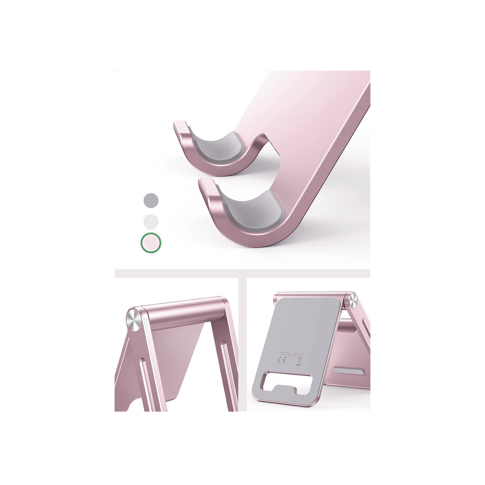 Soporte para Teléfono Celular de Aluminio / Angulo Ajustable / Amplia Compatibilidad con dispositivos de 4.7” a 7.9” / Antideslizante / Antiarañazos / Plegable / Color Rosa 90460 - UGREEN
