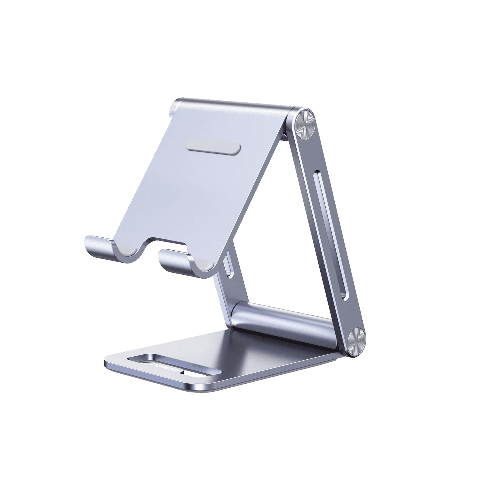 Soporte para Teléfono Celular de Aluminio / Angulo Ajustable / Amplia Compatibilidad con dispositivos de 4.7” a 7.9” / Antideslizante / Antiarañazos / Plegable / Color Azul 90461 - UGREEN