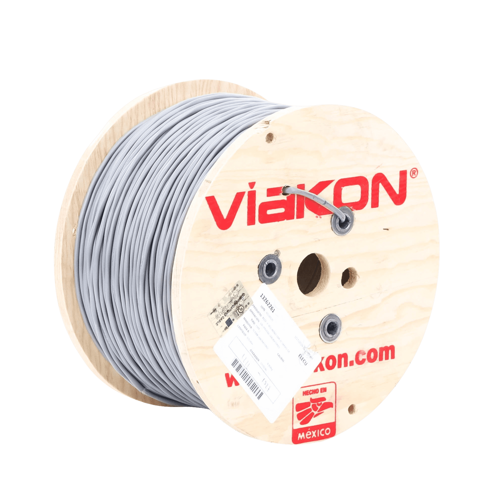 Cable 2 x 18 AWG / Blindado / 305 Metros / Riser / UL / Color Gris / Hecho en México 9222 - VIAKON