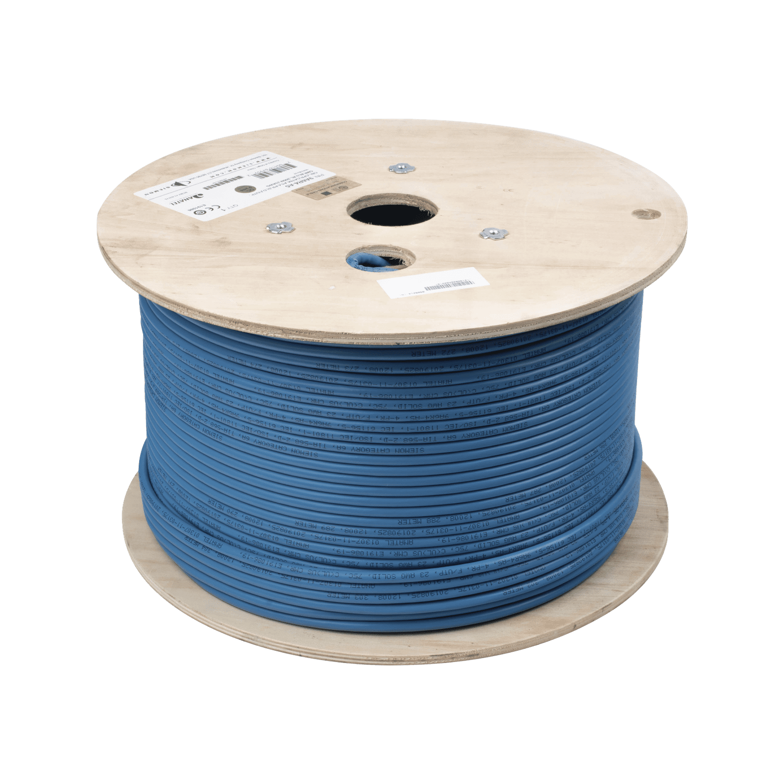 Bobina de Cable Blindado F/UTP de 4 Pares, Z-MAX, Cat6A, Soporte de Aplicaciones 10GBase-T, CMR (Riser), Color Azul, 305m 9A6R4-A5 - SIEMON