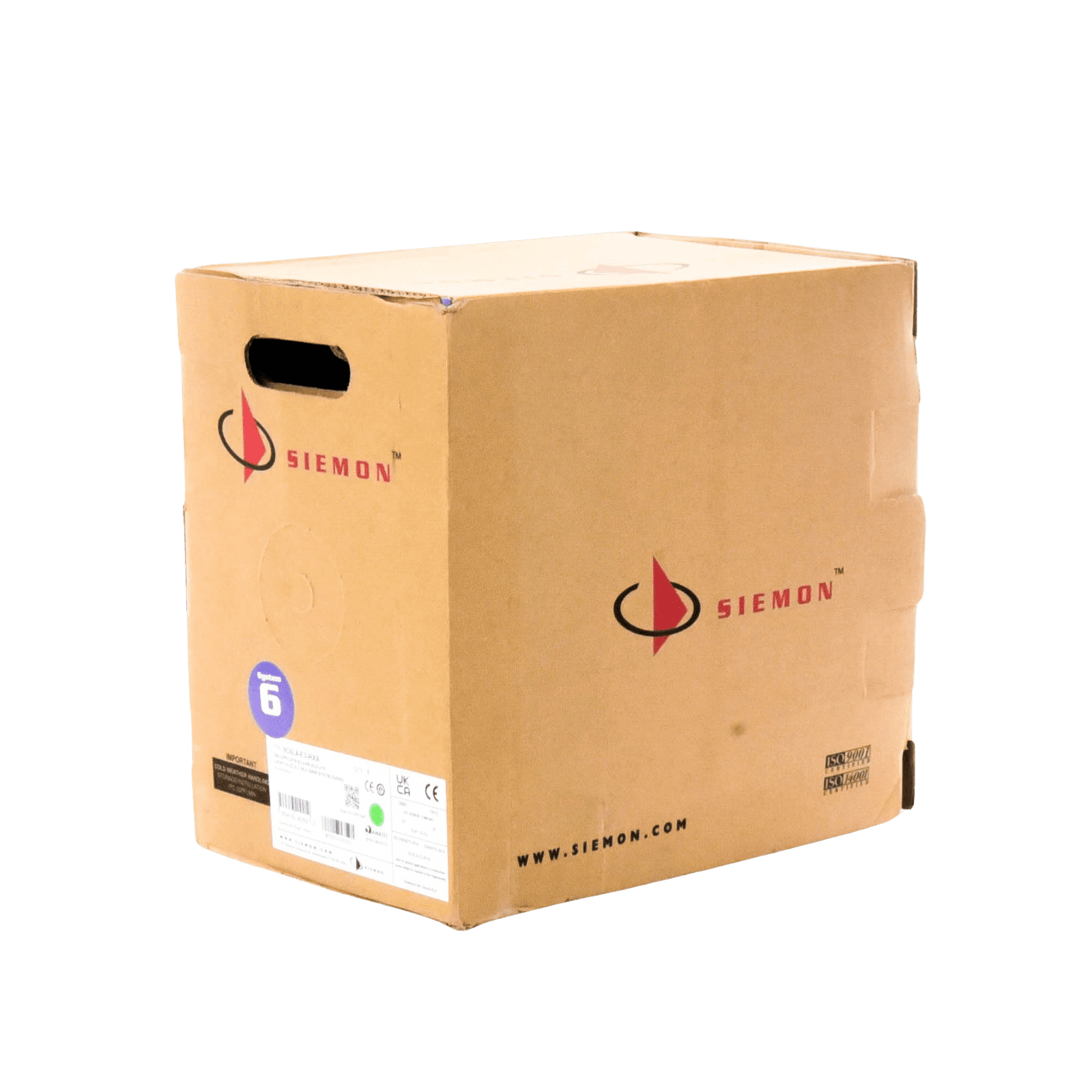 Bobina de Cable UTP Reelex, de 4 pares, Alto Desempeño Cat6, LS0H (Bajo humo, cero halógenos), Color Violeta, 23 AWG, 305m 9C6L4-E3-RXA - SIEMON