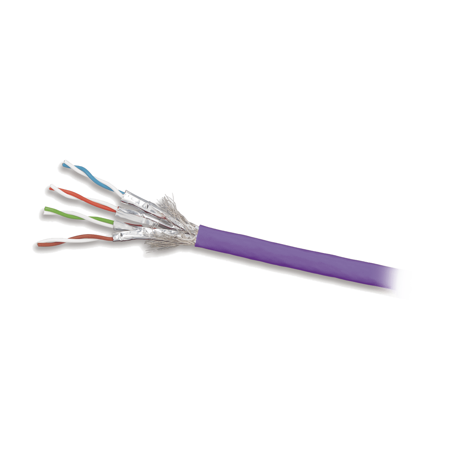 Bobina de Cable Blindado S/FTP de 4 pares, Cat7A, Inmune a Ruido e Interferencias, LS0H (Bajo humo, Cero Halógenos), Color Violeta, 305 m 9T7L4-E10 - SIEMON
