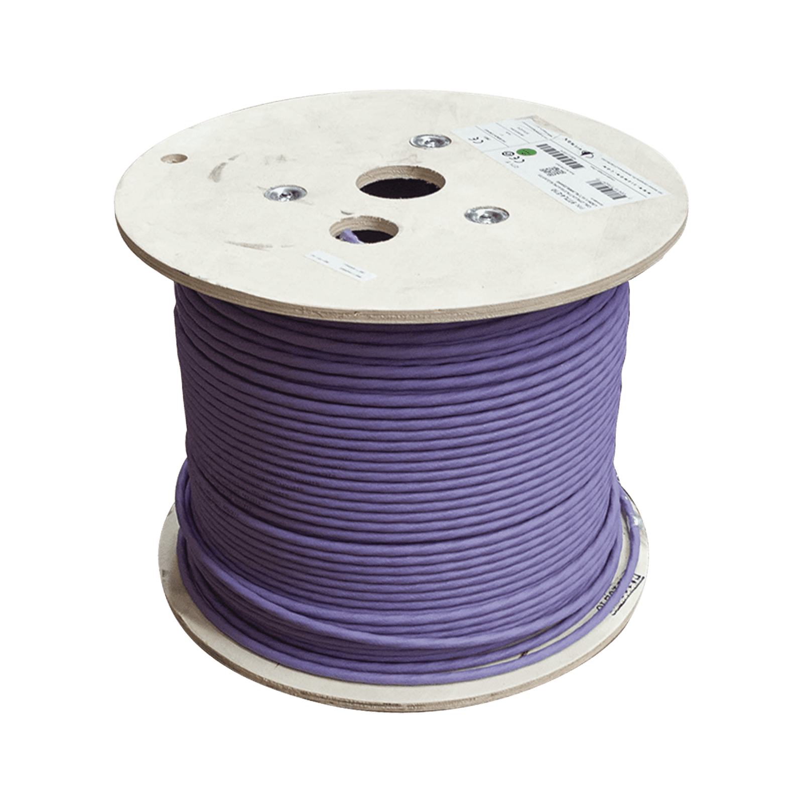Bobina de Cable Blindado S/FTP de 4 pares, Cat7A, Inmune a Ruido e Interferencias, LS0H (Bajo humo, Cero Halógenos), Color Violeta, 305 m 9T7L4-E10 - SIEMON