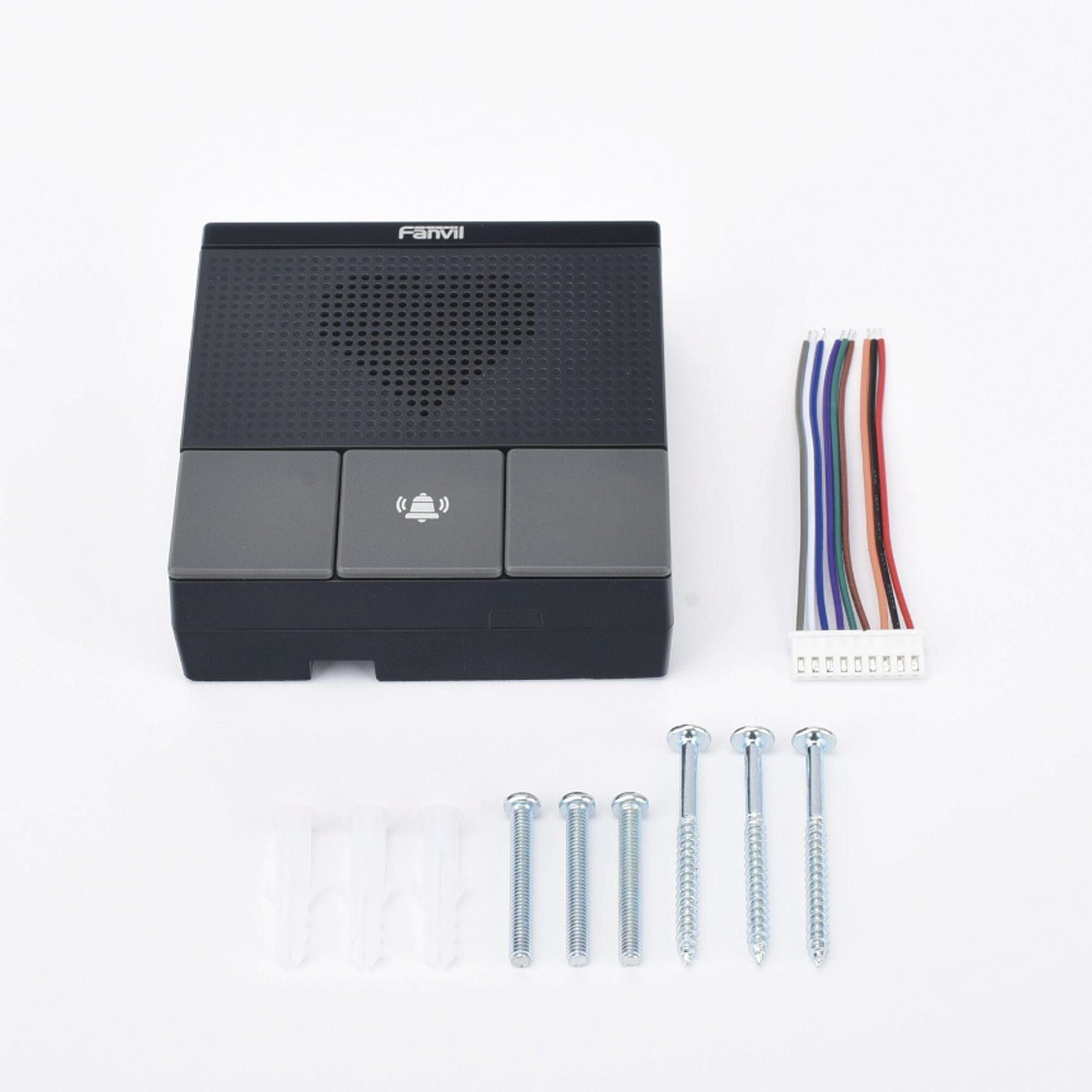 Mini Intercomunicador Wi-Fi para hotelería, hospitales, con diseño elegante, PoE, 3 botones, 1 relevador integrado de salida y entrada. A10W - FANVIL