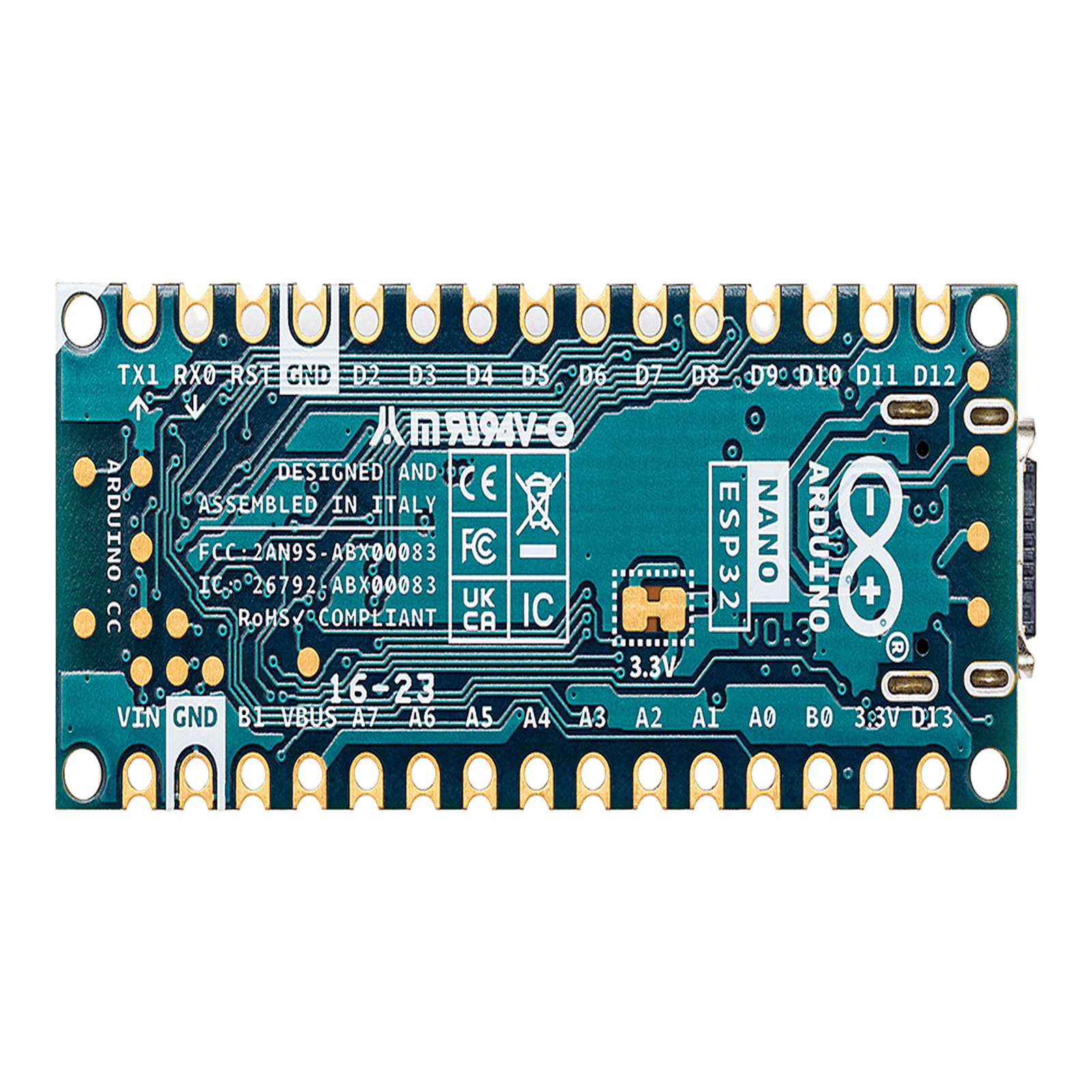Arduino Nano ESP32 without headers ABX-00092 - ARDUINO LLC