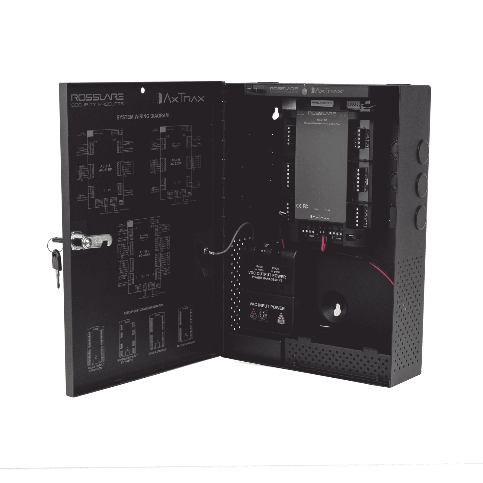 Controlador de Acceso para 2 Lectoras / 30,000 Tarjetas / 20,000 Eventos / Incluye Gabinete y Fuente de Alimentación / Nueva Generación! AC-215IP-BU - ROSSLARE SECURITY PRODUCTS