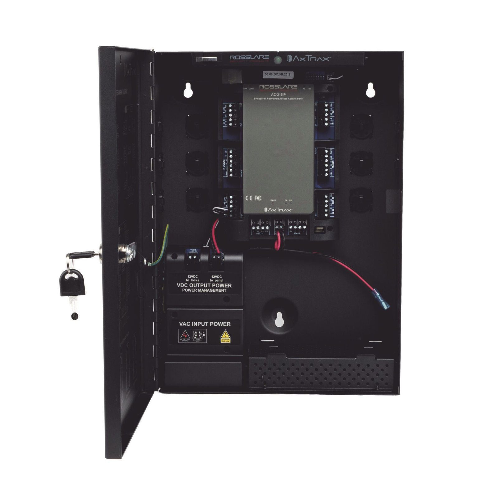 Controlador de Acceso para 2 Lectoras / 30,000 Tarjetas / 20,000 Eventos / Incluye Gabinete y Fuente de Alimentación / Nueva Generación! AC-215IP-BU - ROSSLARE SECURITY PRODUCTS